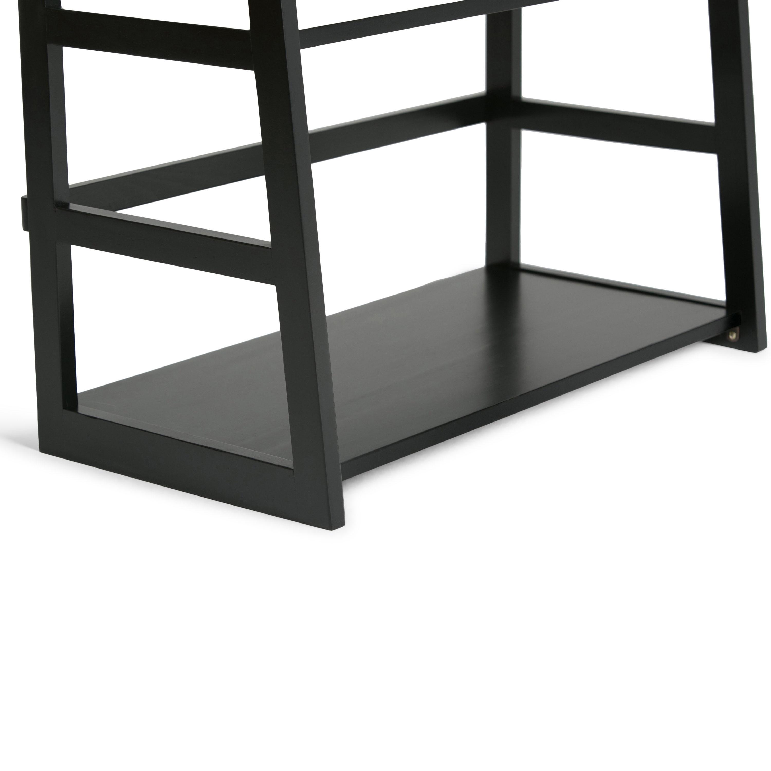 Acadian Solid Wood 30" Transitional Black Ladder Shelf