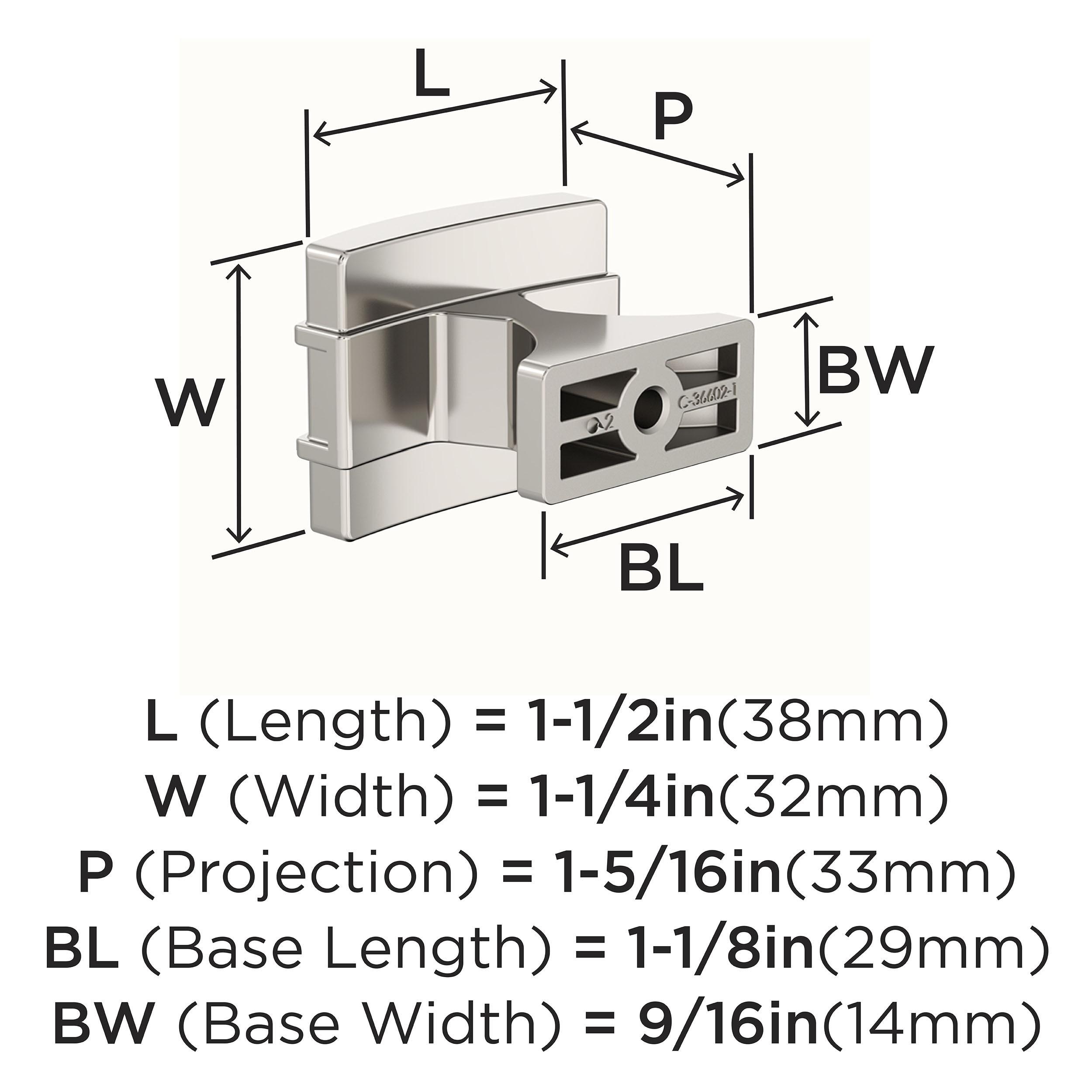 Amerock Davenport 1-1/2 inch (38mm) Length Polished Nickel Cabinet Knob