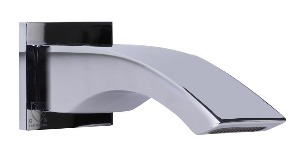 Polished Chrome Wall Mounted Curved Tub Spout