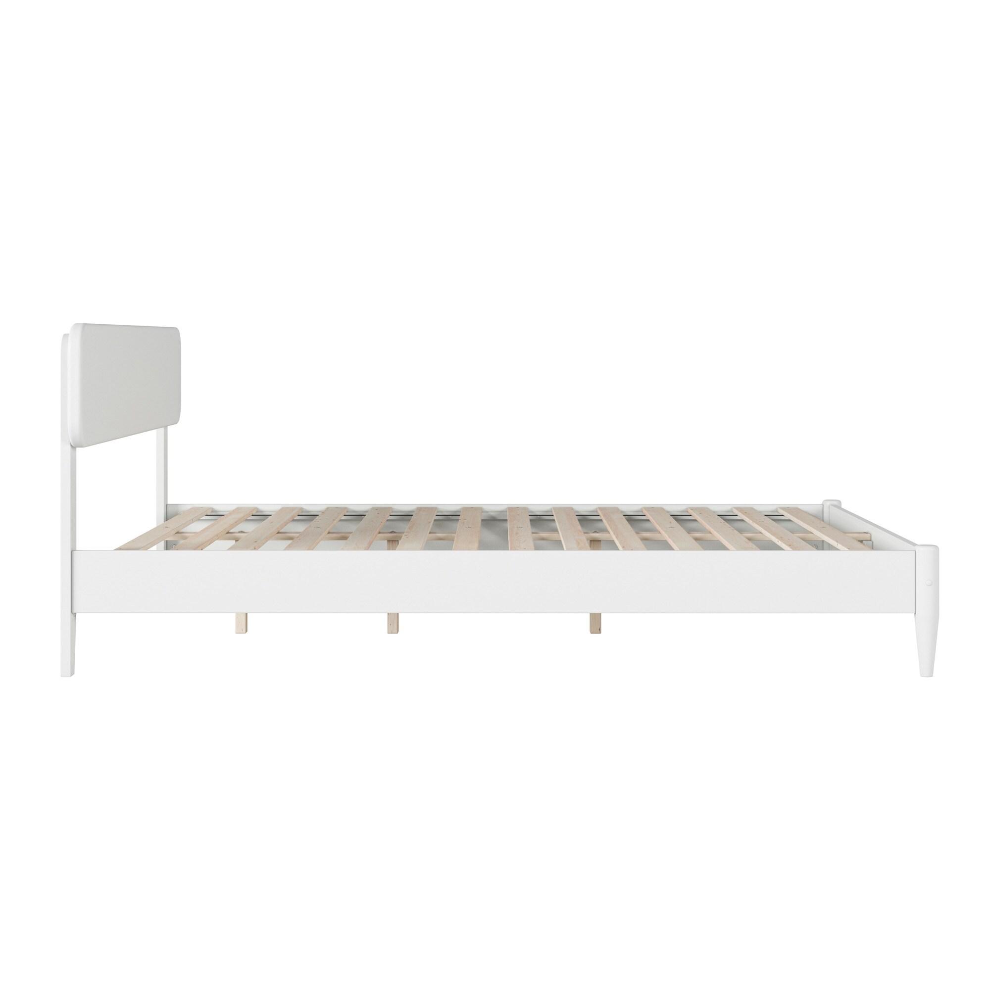 AFI Florence Queen Solid Wood Low Profile Platform Bed, White