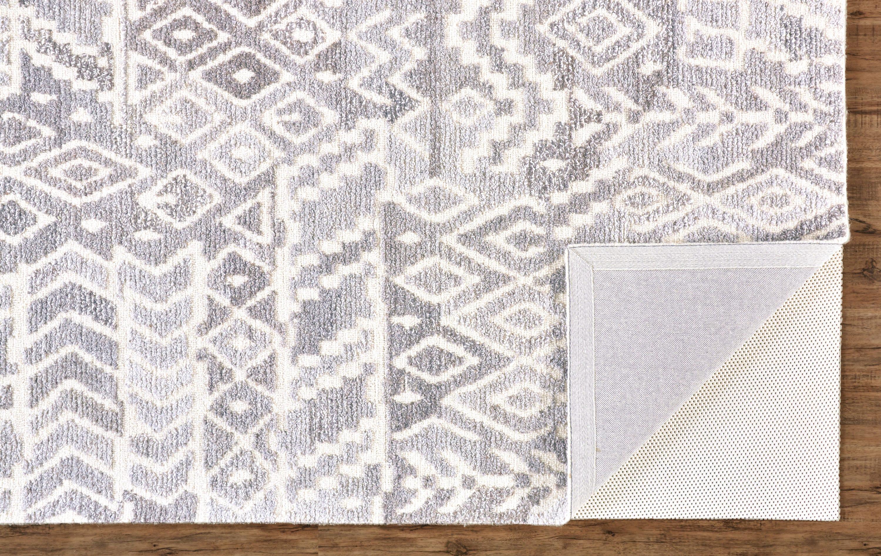 Feizy Asher Transitional Distressed, Gray/White, 8' x 10' Area Rug Sheen Fade Resistant Bohemian & Eclectic Abstract Design Carpet for Living Dining Bed Room