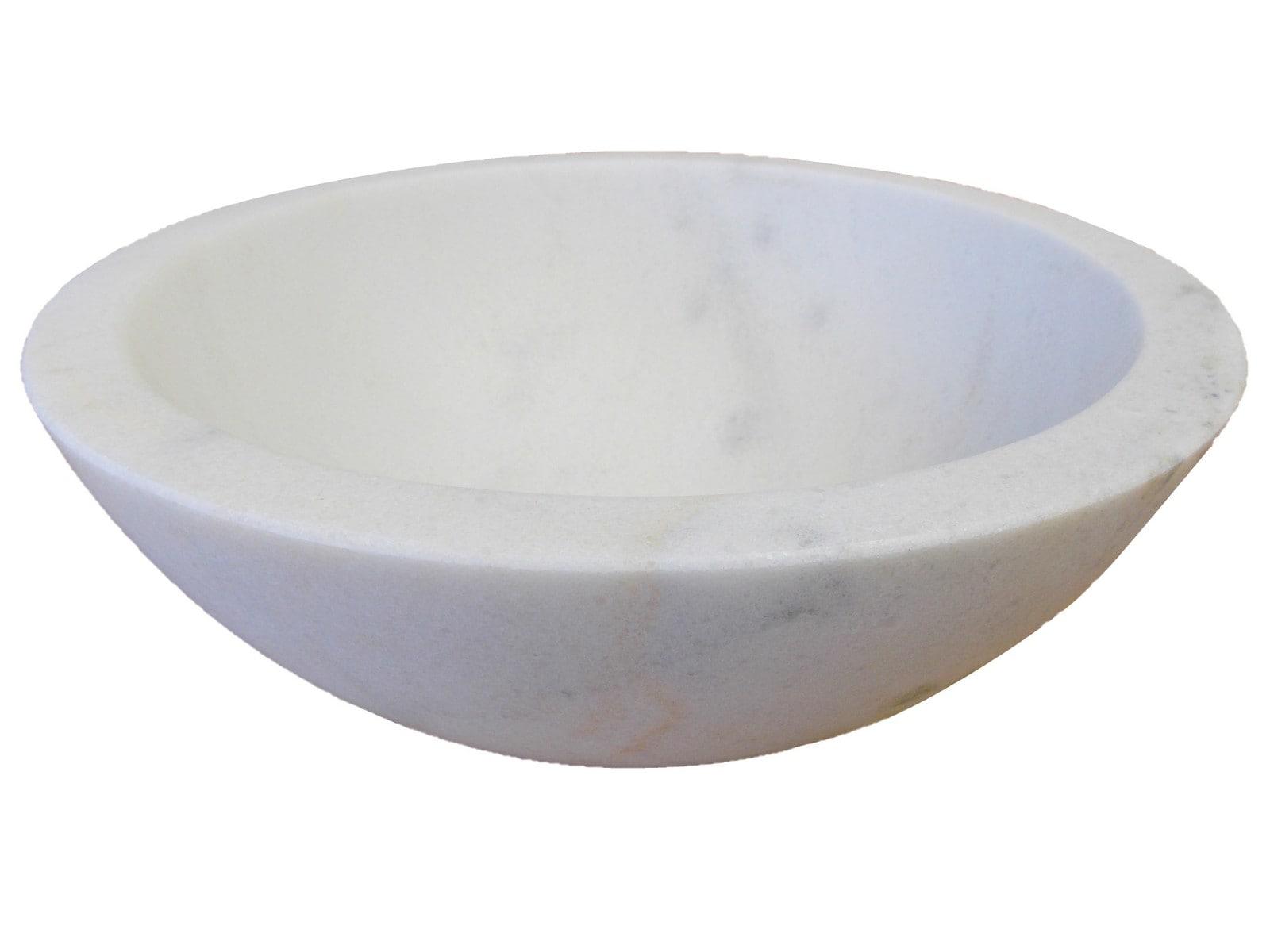 Eden Bath 14'' White Stone Circular Bathroom Sink