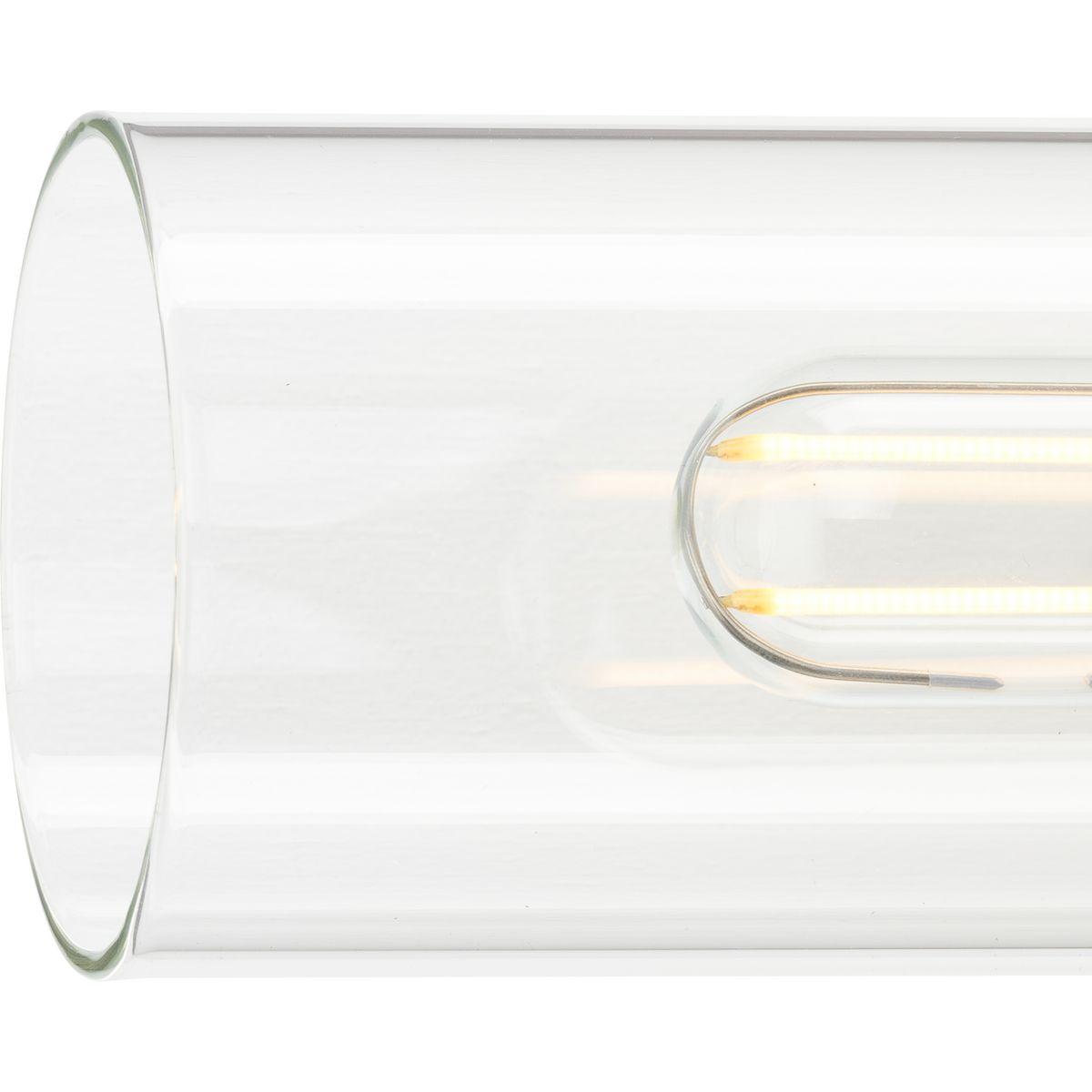 Progress Lighting Clarion 2-Light Bath Vanity Light, Polished Chrome, Glass Shade