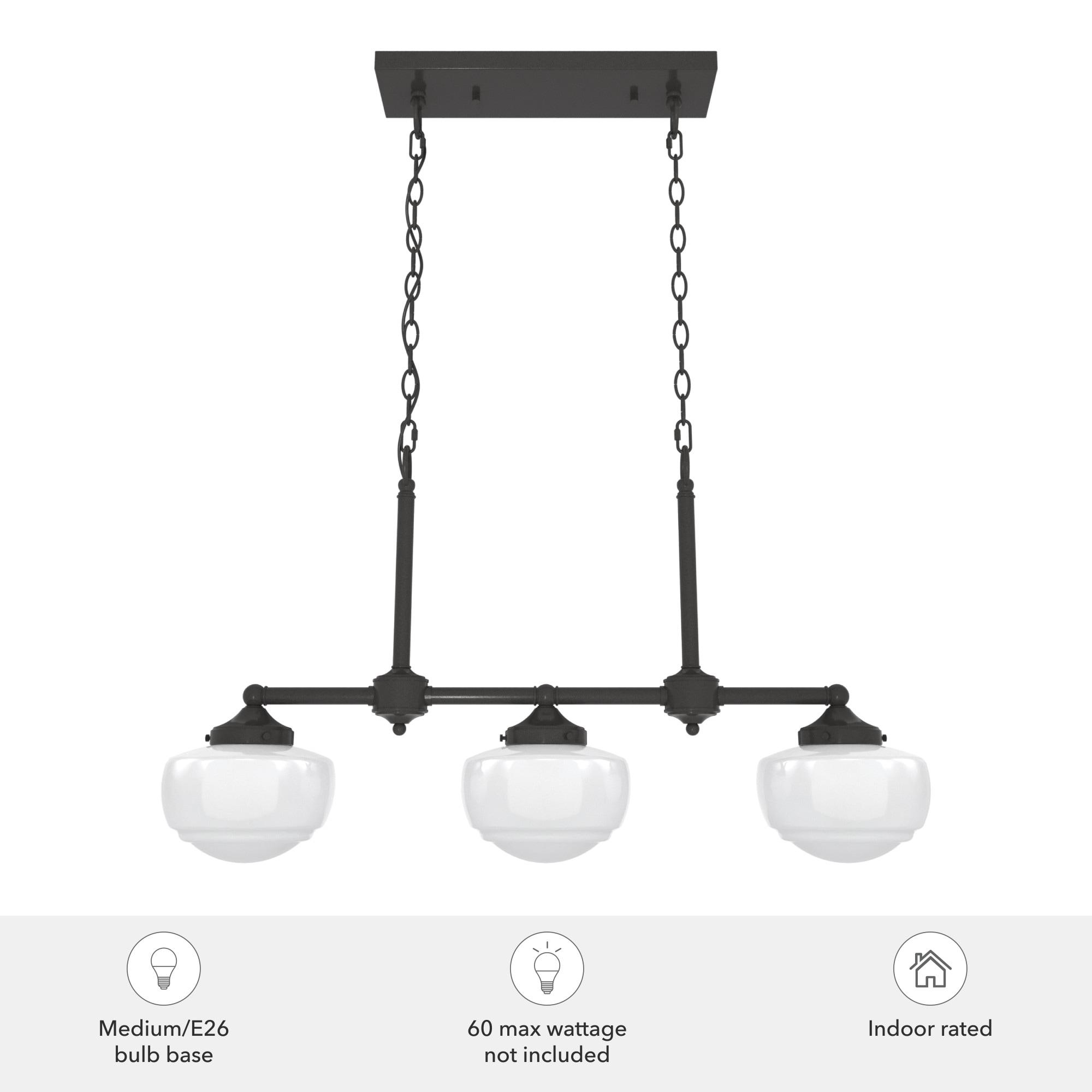 Hunter Fan Hunter Saddle Creek 3 Light Linear Chandelier Ceiling Light Fixture