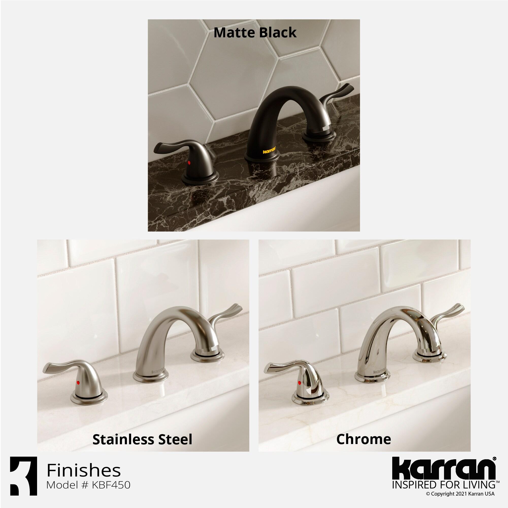 Karran Fulham 8 In. Widespread 2-Handle Bathroom Faucet With Matching Pop-up Drain