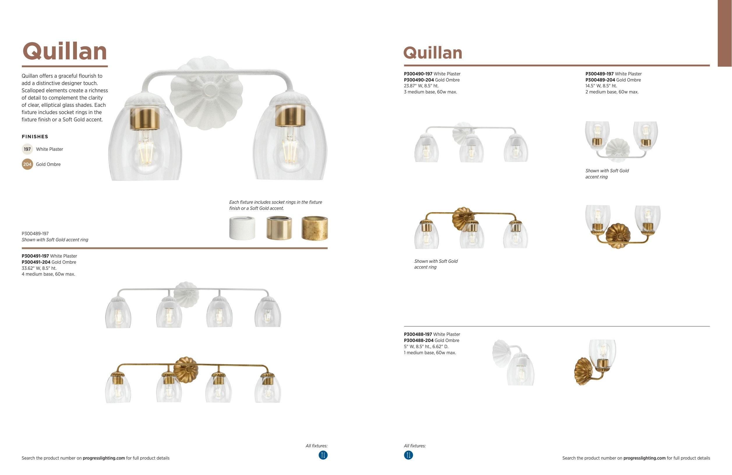 Progress Lighting Quillan Dimmable Vanity Light