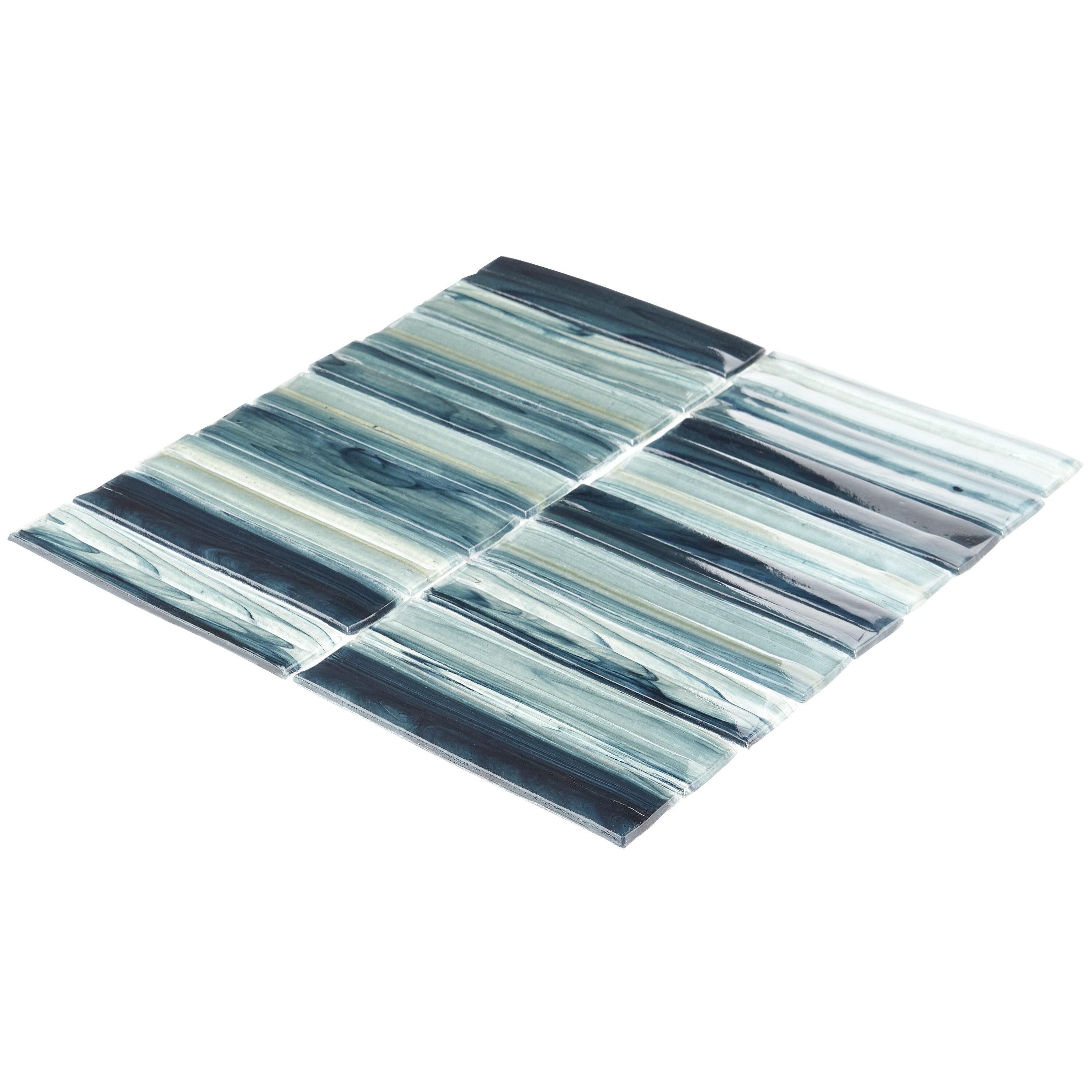 Tara Stacked 11.61" x 11.73" Molten Glass Mosaic Wall Tile (0.95 Sq. Ft. / Sheet)