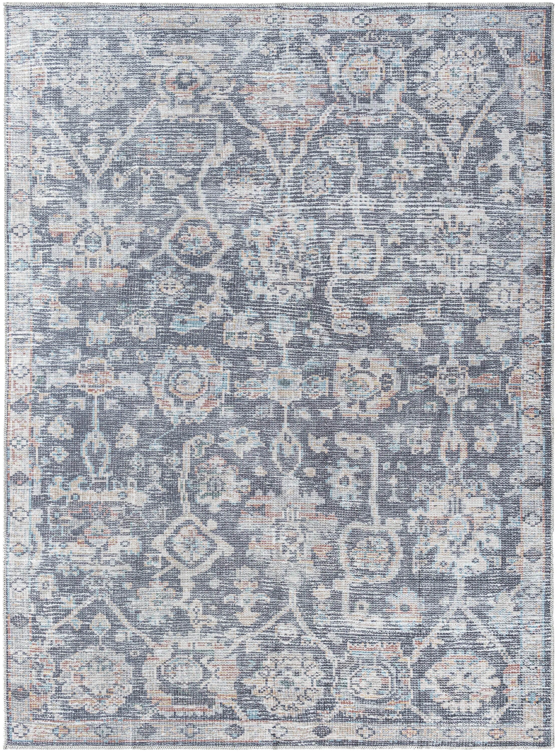 Livabliss x Vivir Eleni Vintage Washable Area Rug, 2' x 2'11", Dusty Blue, (2' x 3')