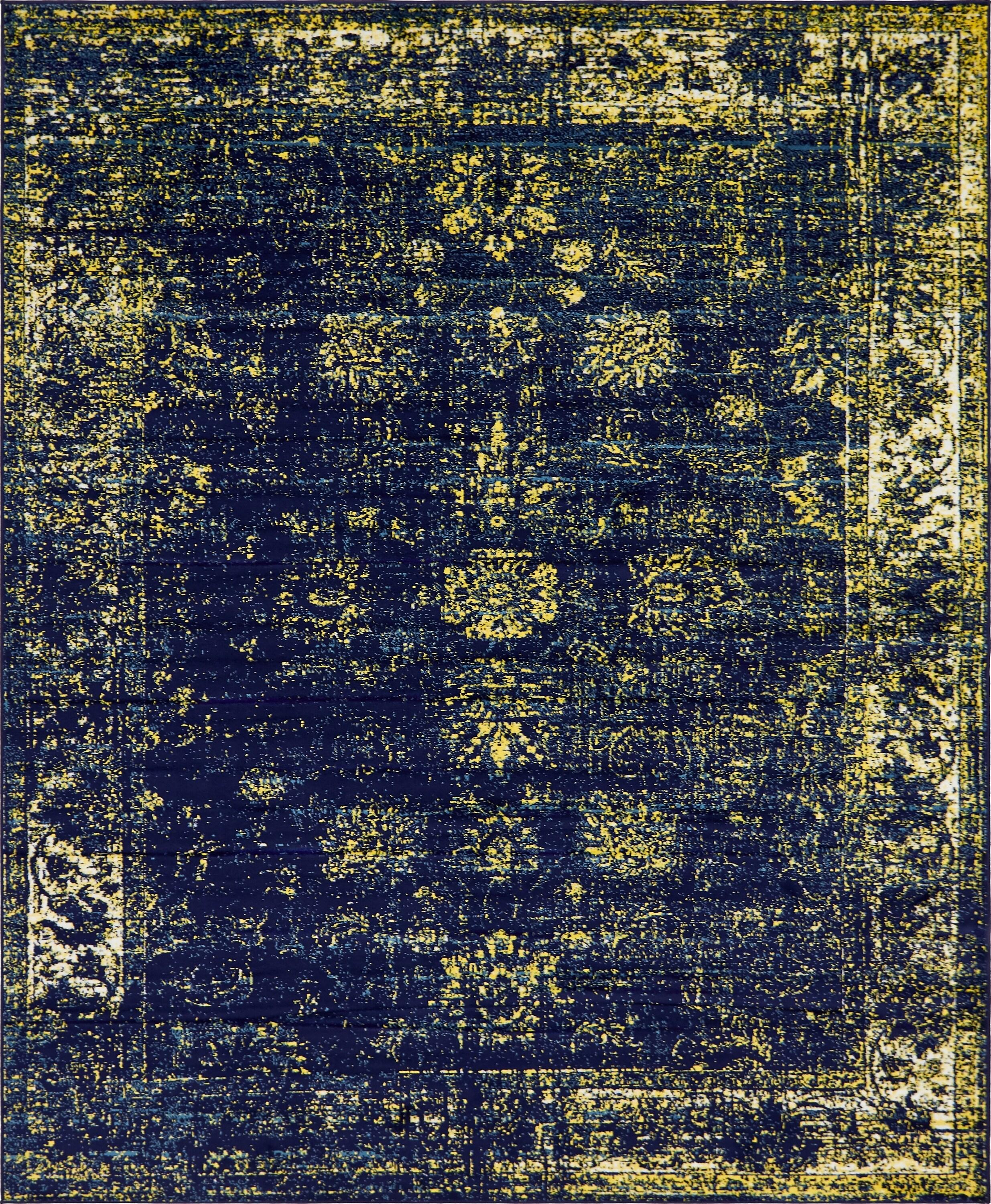 Unique Loom 8' 0 x 10' 0 Sofia Casino Navy Blue Area Rug