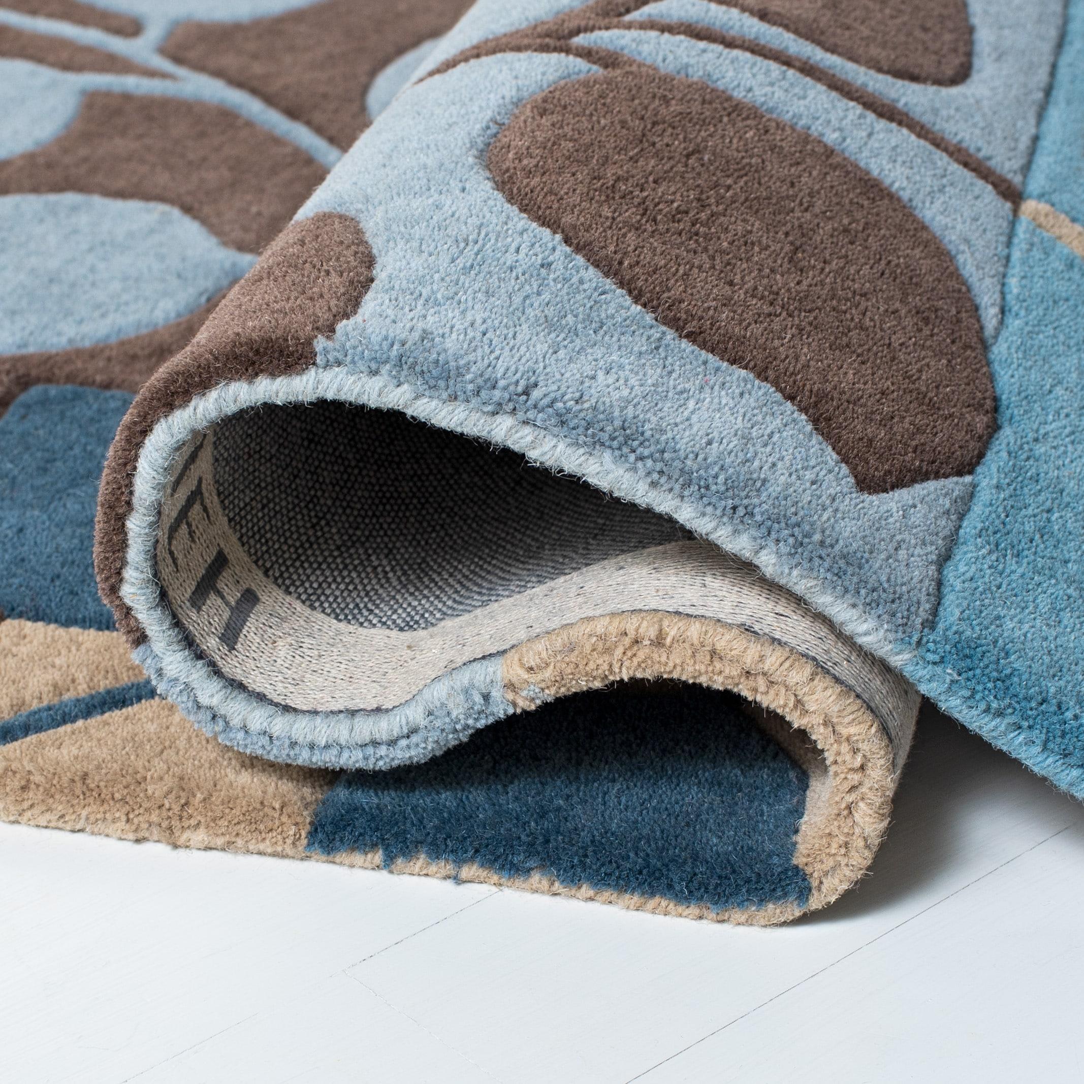 SAFAVIEH Soho Martha Floral Wool Area Rug, Brown/Blue, 5' x 8'