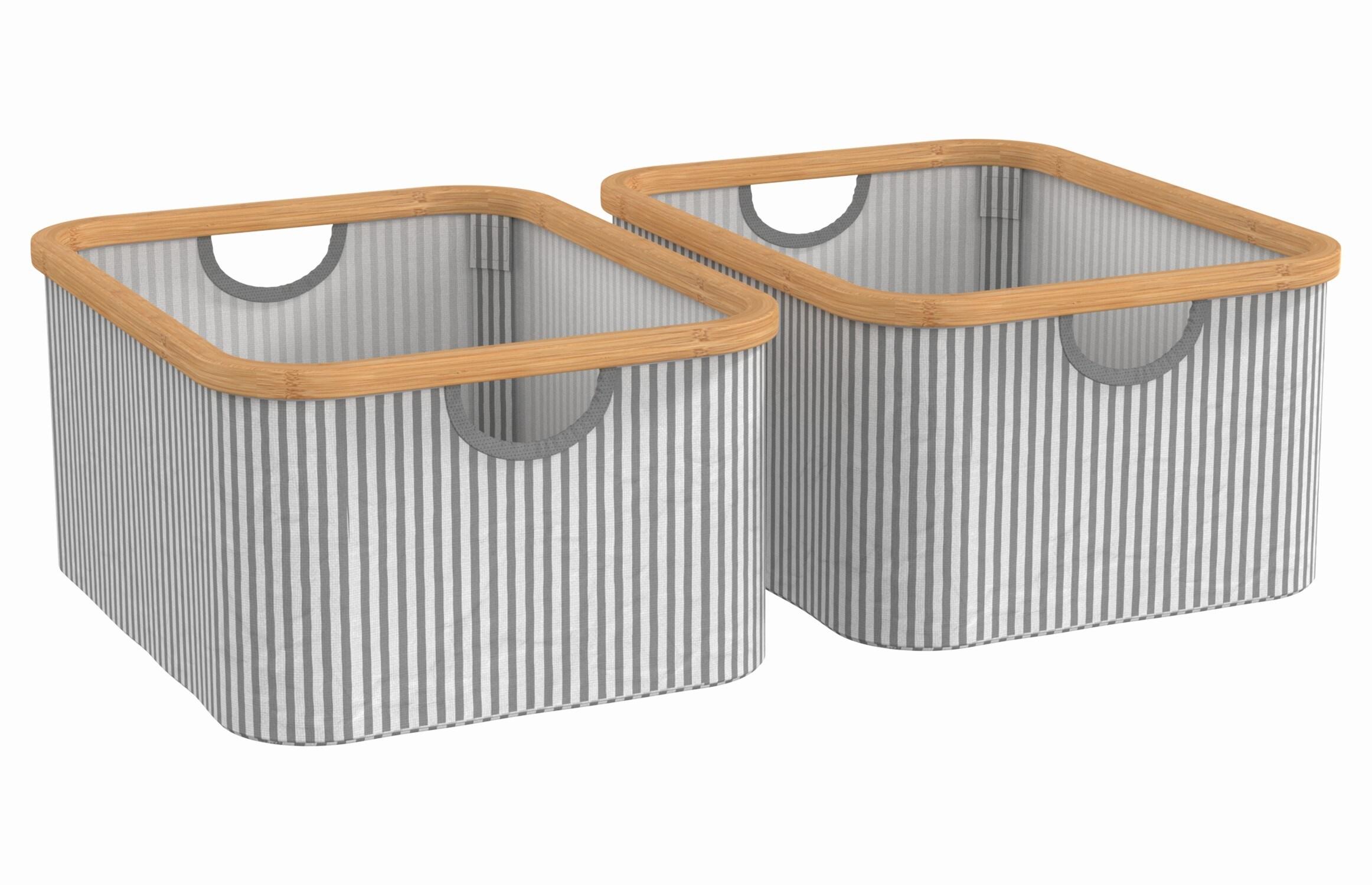 ClosetMaid Bamboo Frame Fabric Laundry Storage Bins, 2-Pack