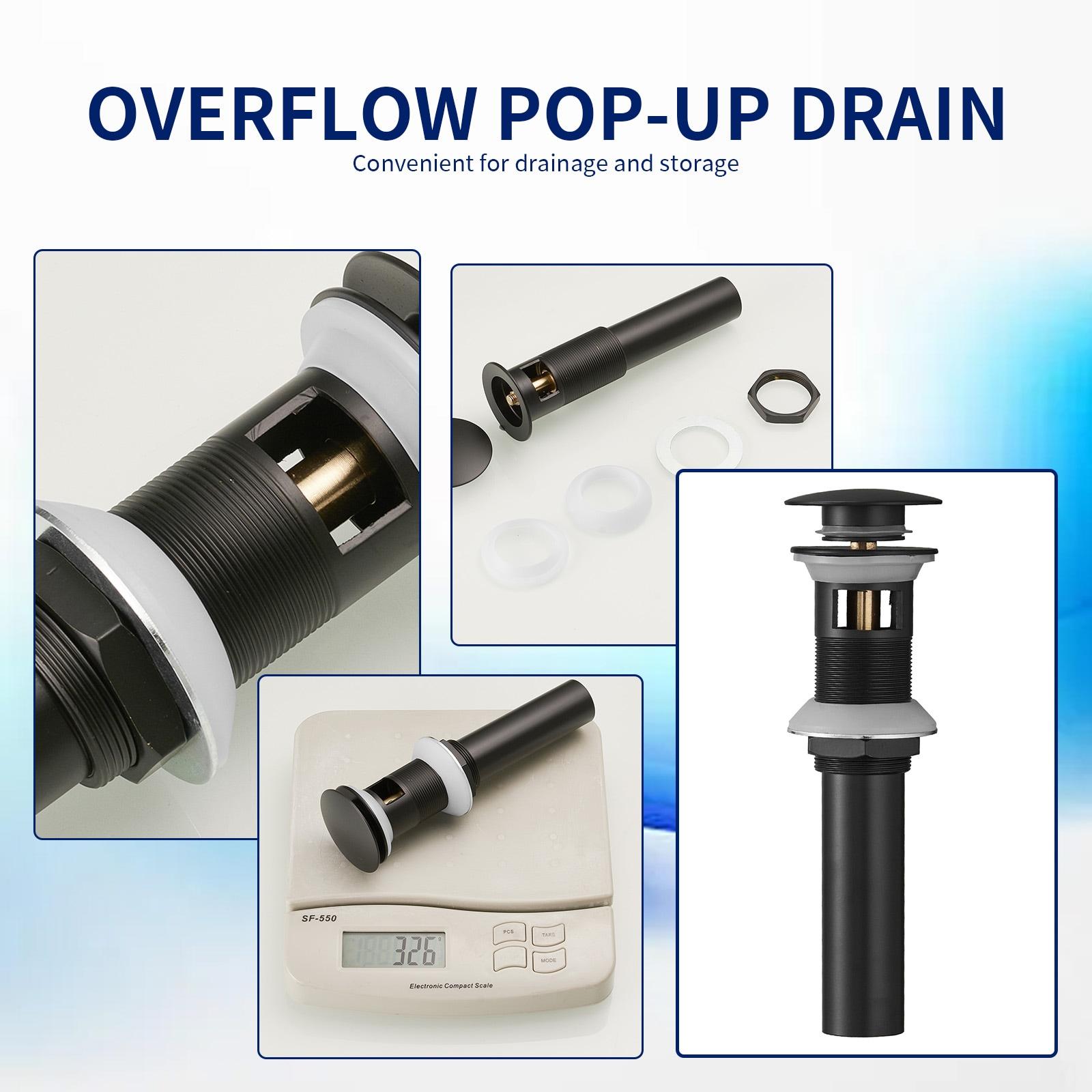 BWE Waterfall Single Hole Single-Handle Low-Arc Bathroom Faucet With Pop-up Drain Assembly