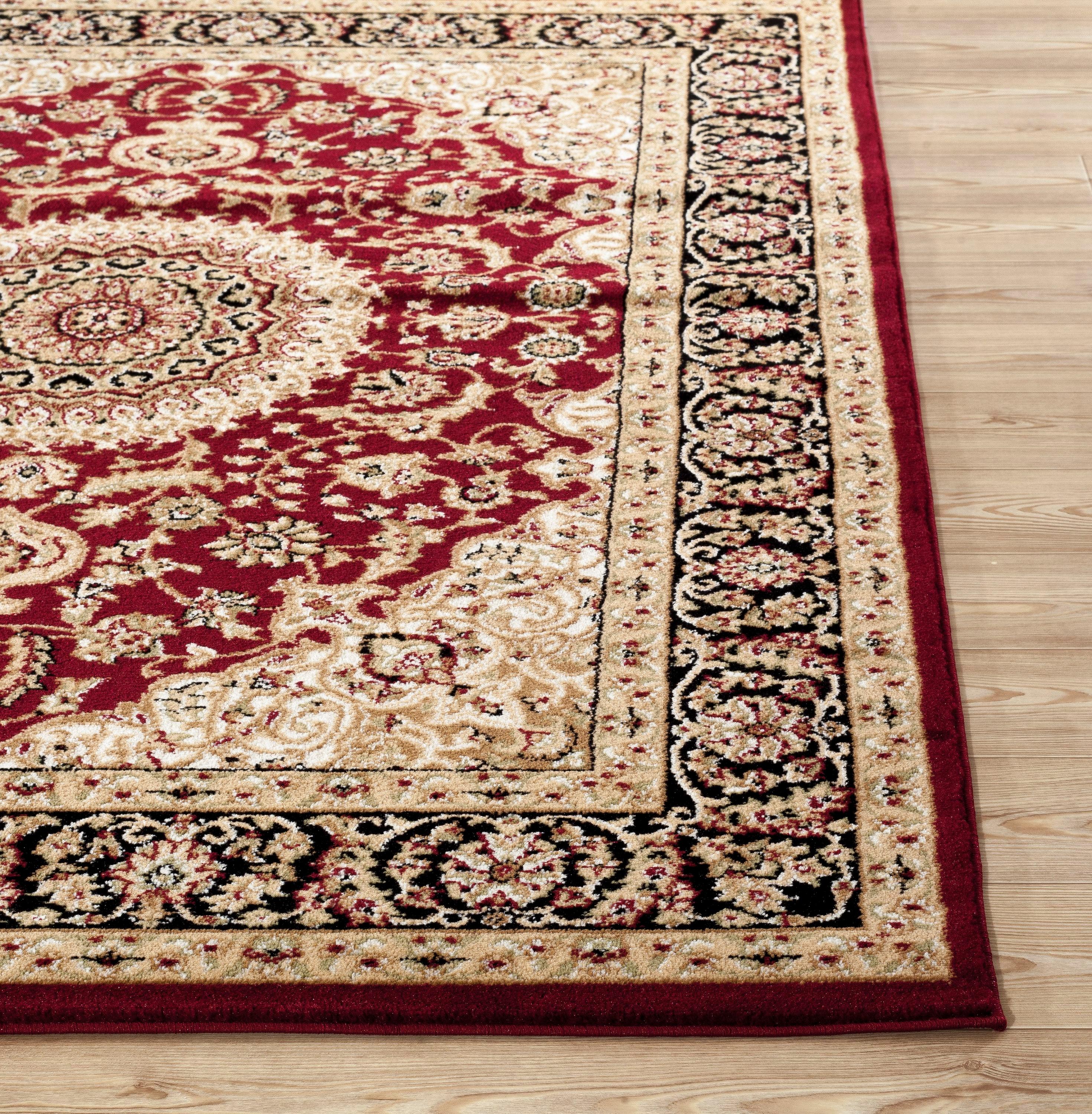 World Rug Gallery Traditional Oriental Medallion Area Rug - Burgundy 7'10" x 10'2"