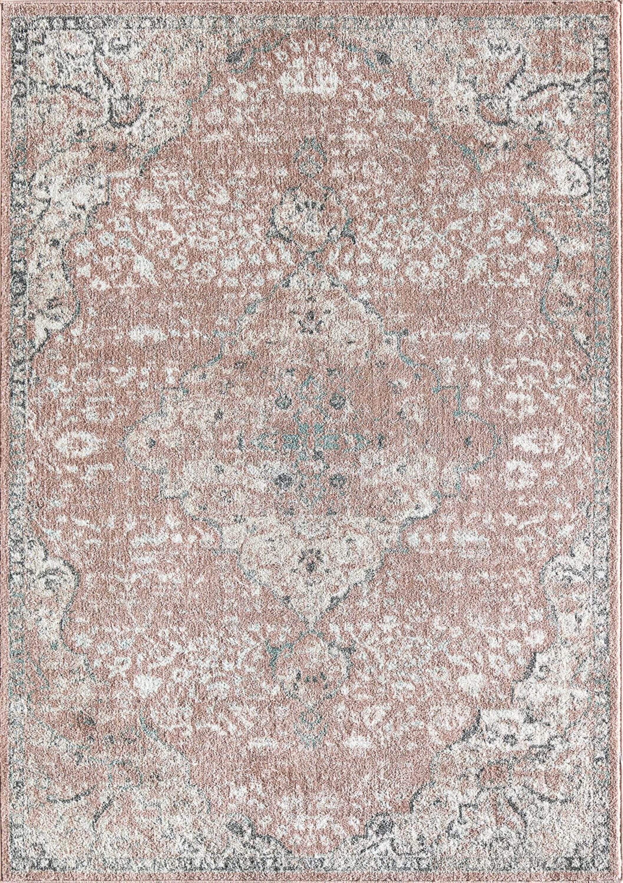 Hailey Pink Amaranth Entryway Rug - Vintage Boho Rug for Hallways, Pink Rug for Bedroom, Stylish Accent Rug, 2'6"x12'