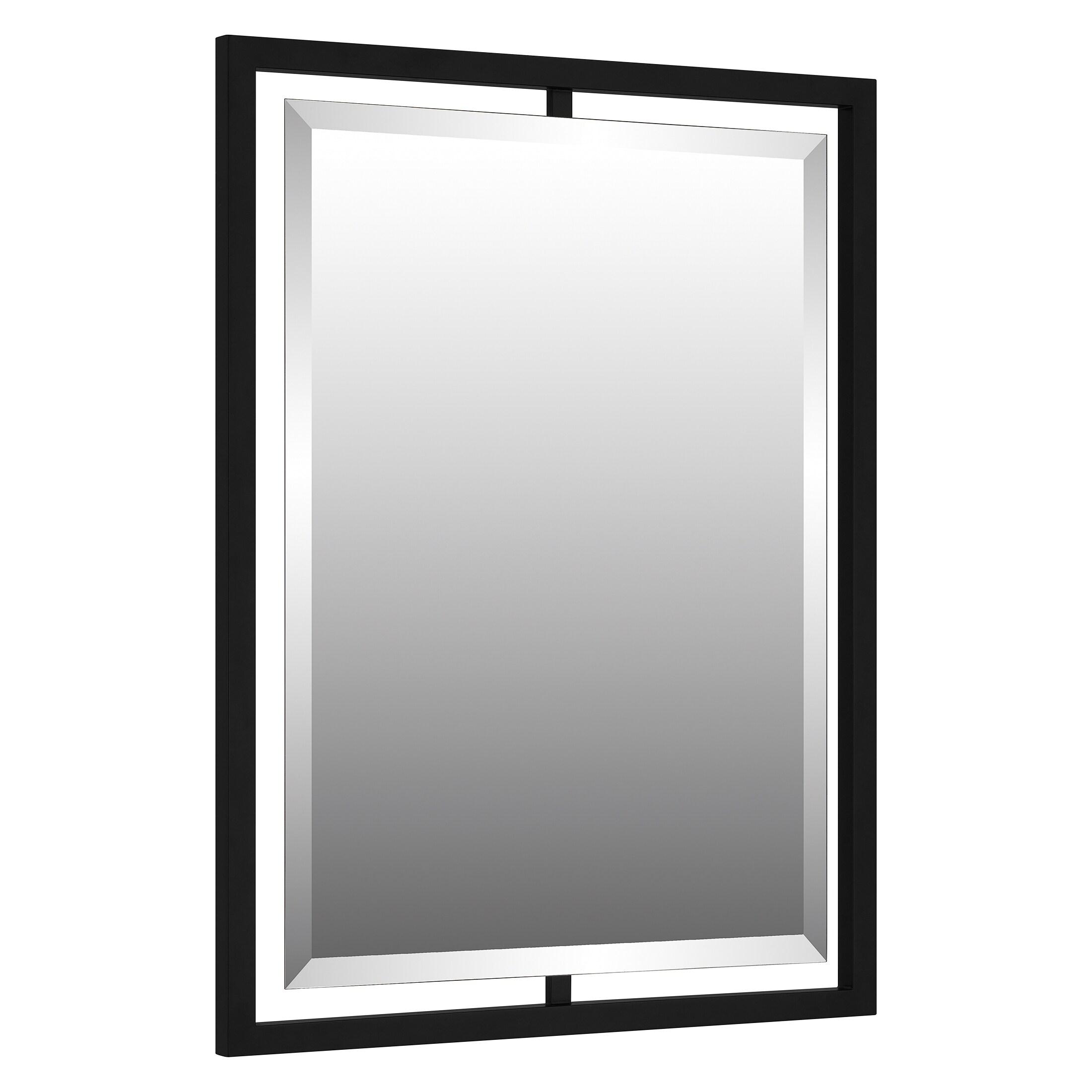 Quoizel Qr1857 Reflections 24" W X 32" H Rectangular Steel Framed Bathroom Mirror - Black