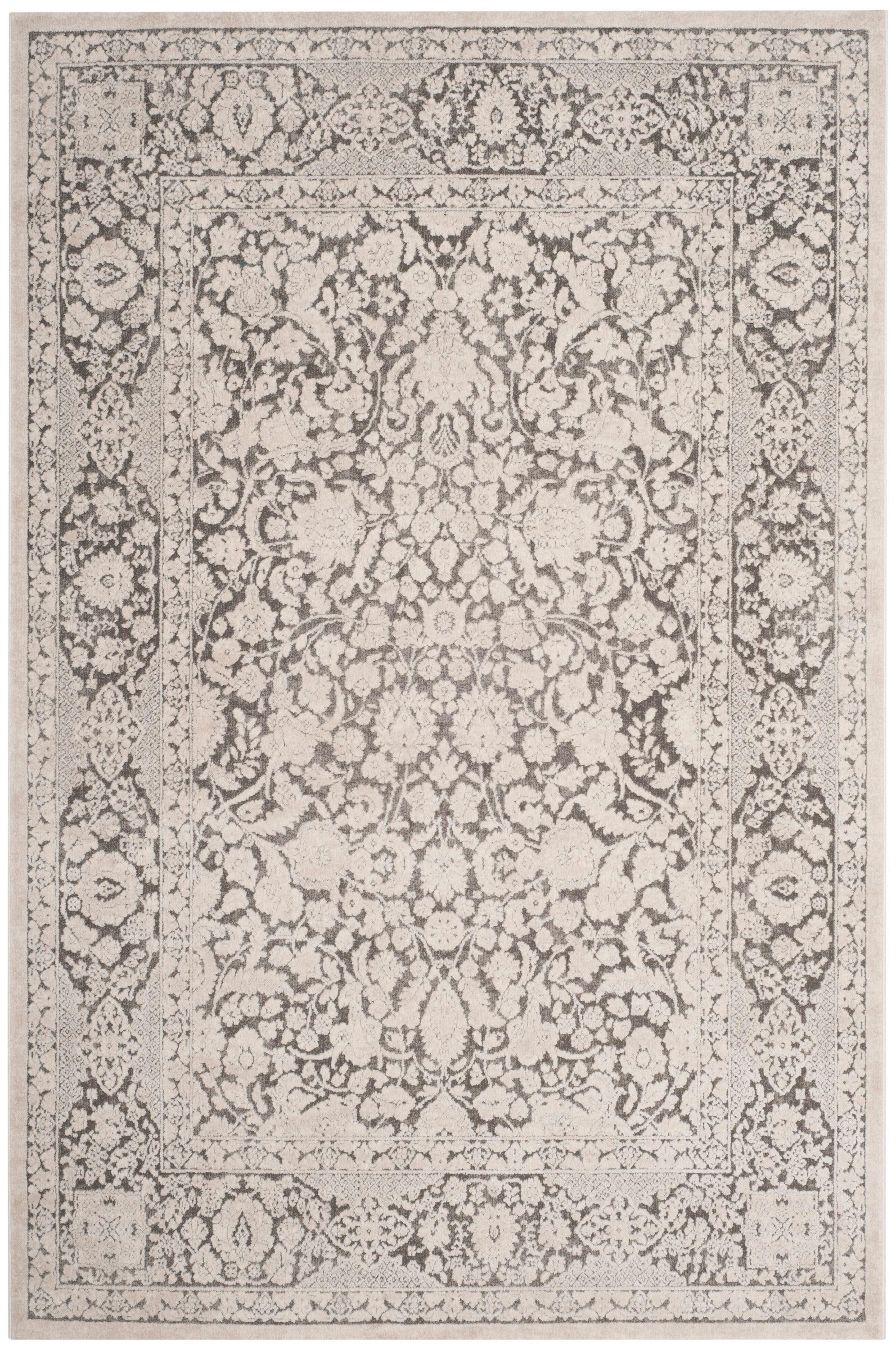 SAFAVIEH Reflection Dermot Traditional Area Rug, Dark Grey/Cream, 4' x 6'