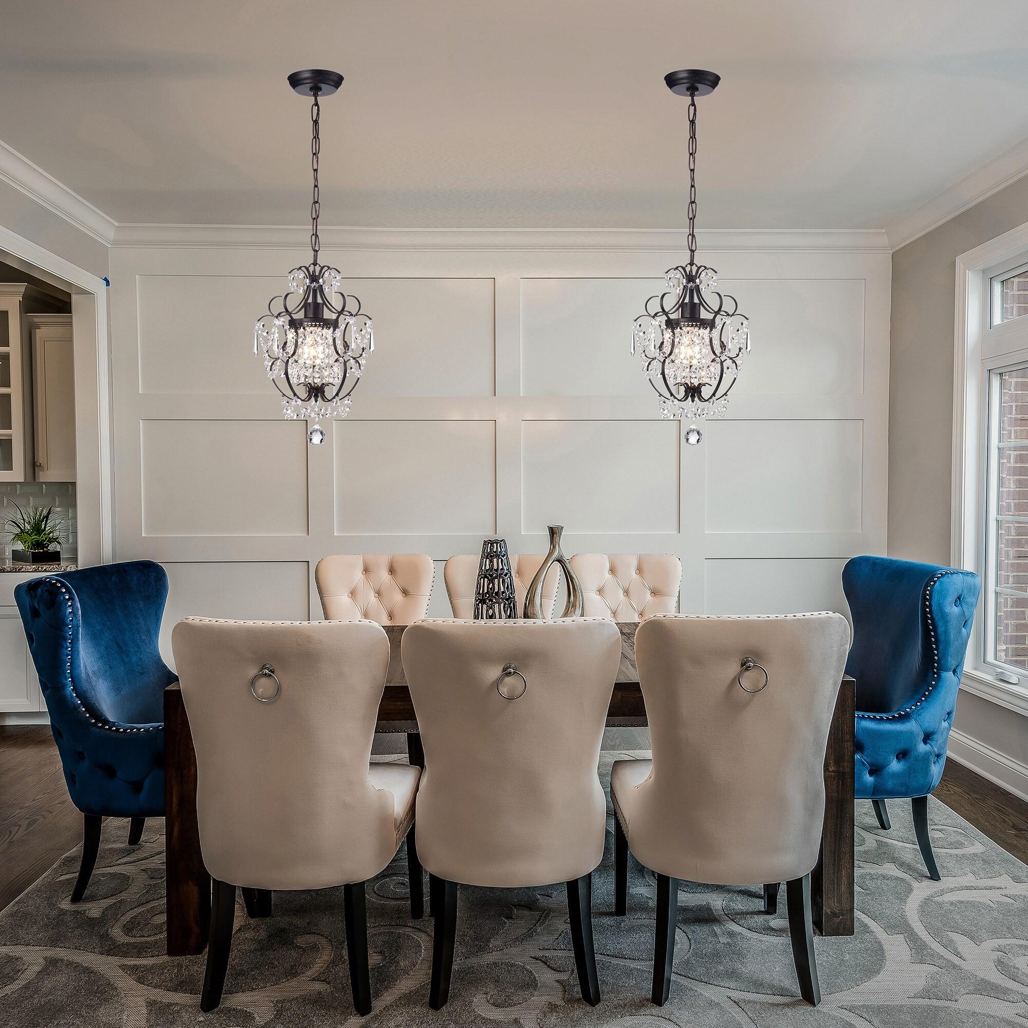 Antique Bronze Mini Crystal Glam Chandelier Pendant