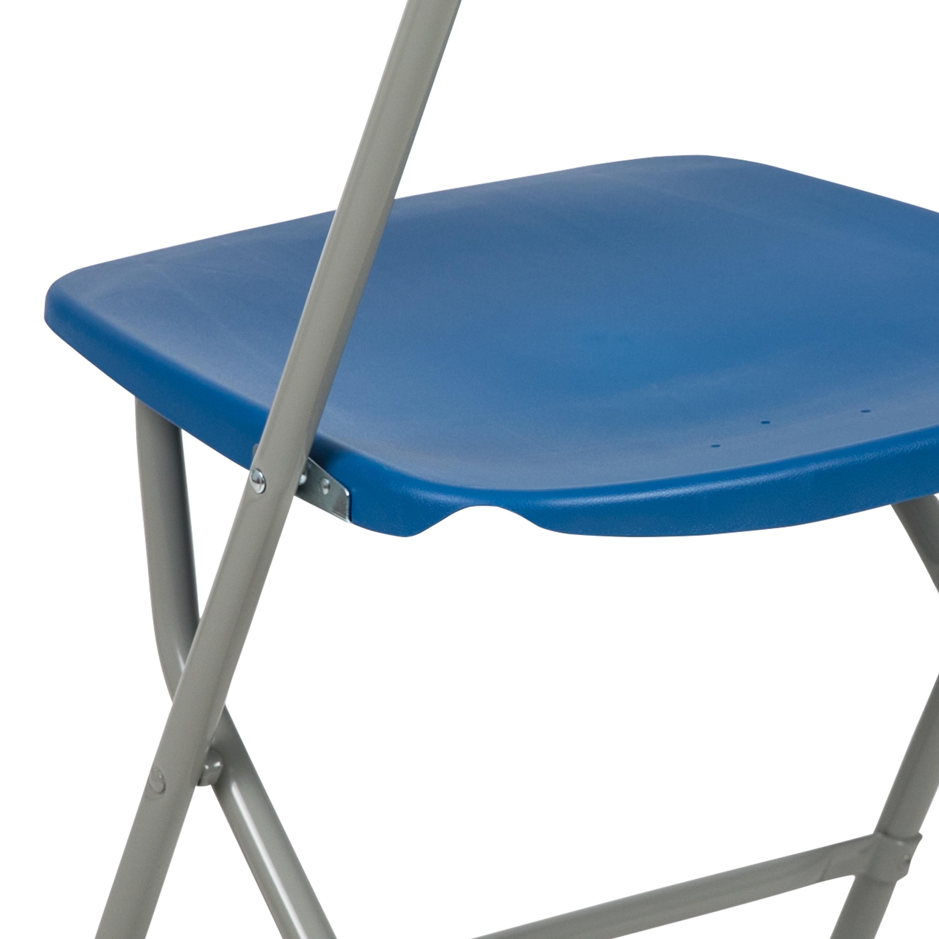 Flash Furniture Hercules Series Plastic Folding Chair Blue - 10 Pack 650LB Weight Capacity Comfortable Event Chair-Lightweight Folding Chair