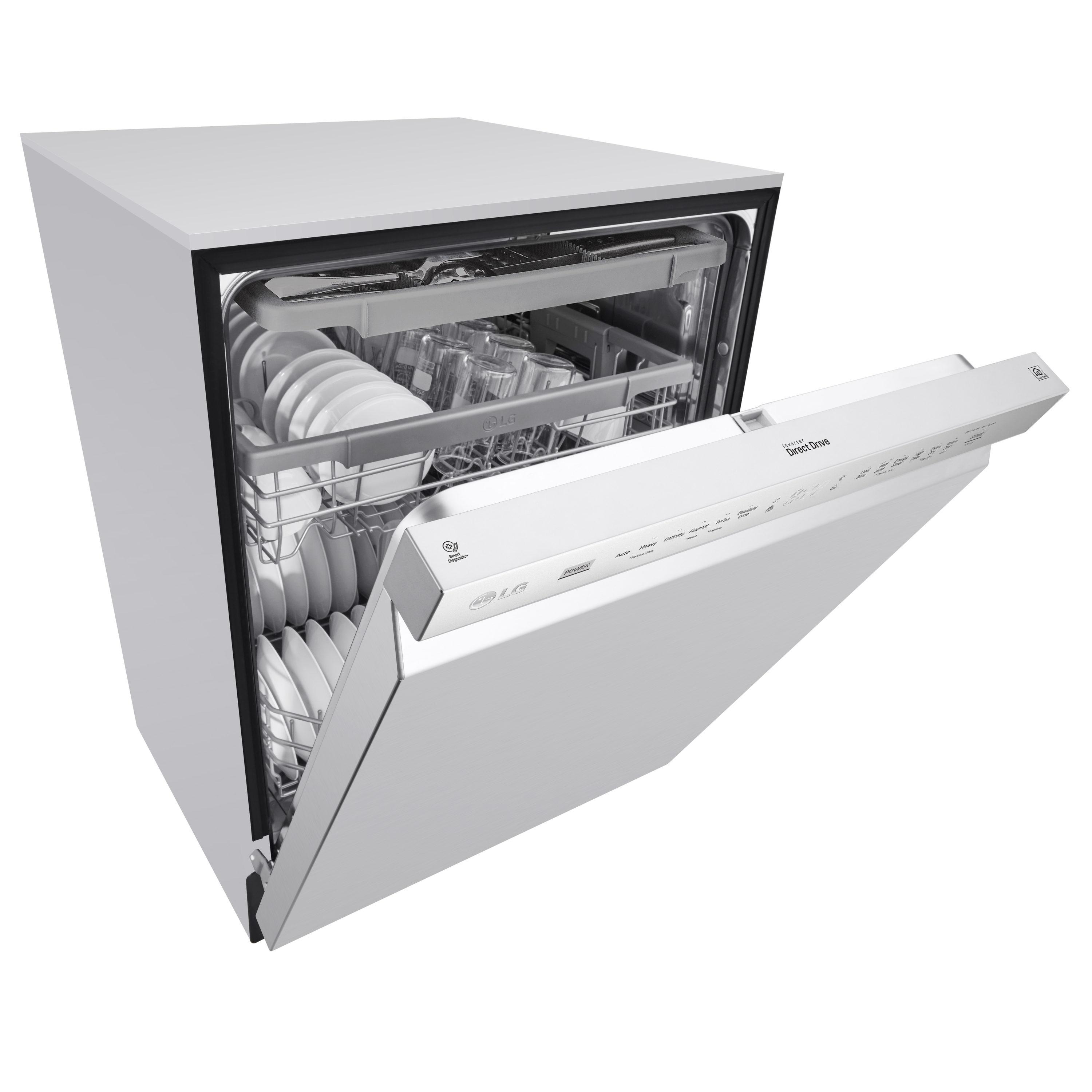 LG LG 24 in. PrintProof Stainless Steel Front Control Dishwasher with QuadWash, 3rd Rack & Dynamic Dry, 48 dBA LDFN4542S