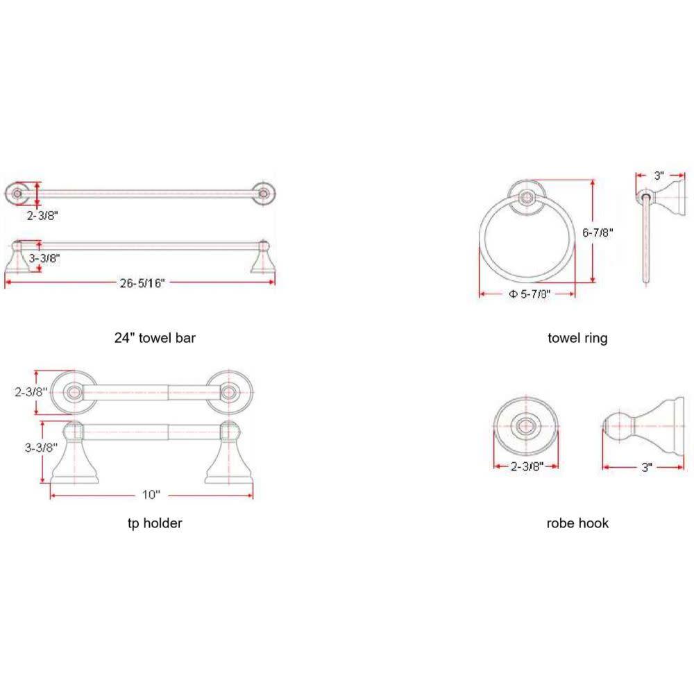 Allante 4 Piece Bathroom Hardware Set