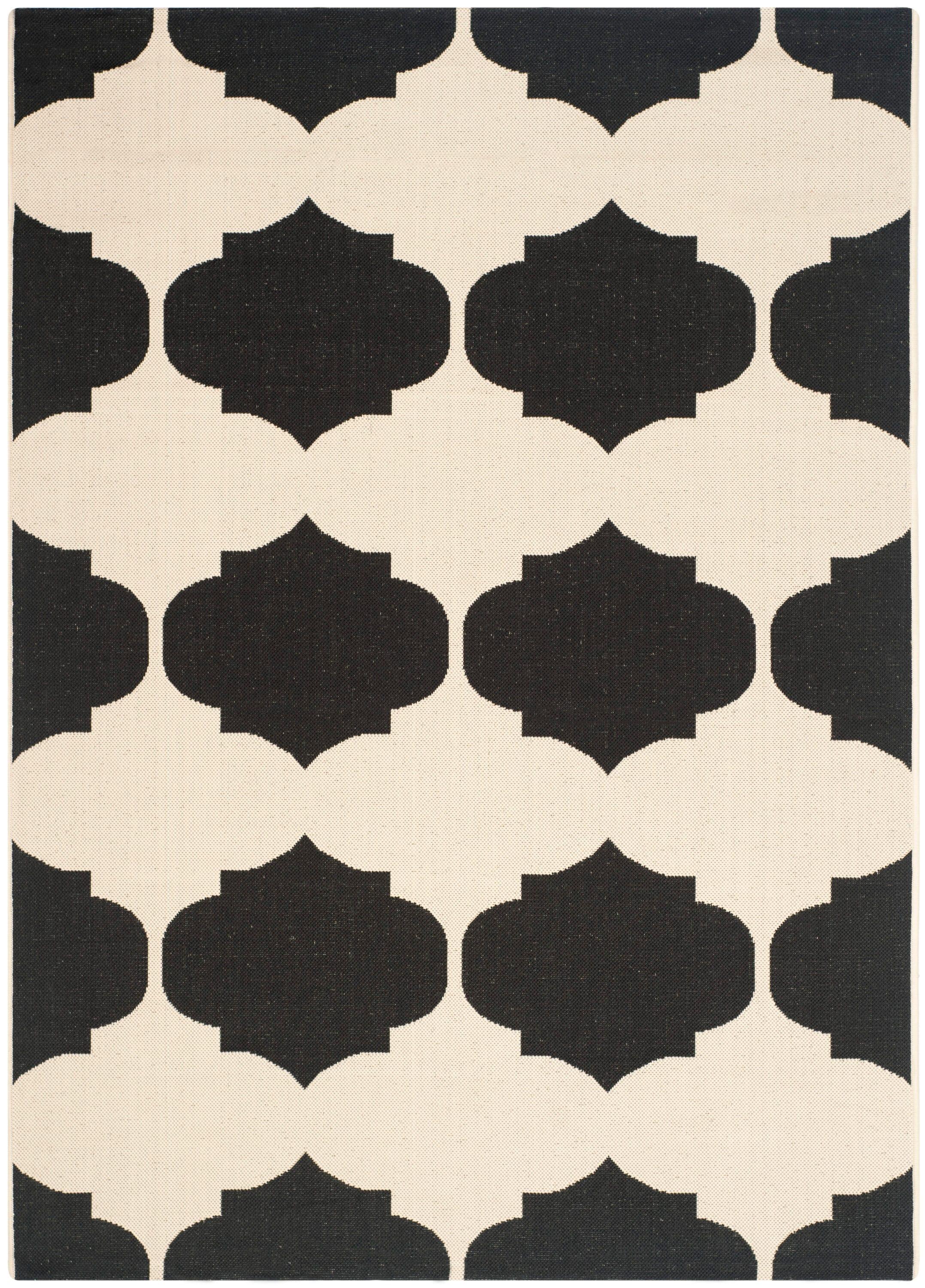 Courtyard CY6162 Power Loomed Indoor and Outdoor Area Rug - Beige/Black - 5'3"x7'7" - Safavieh