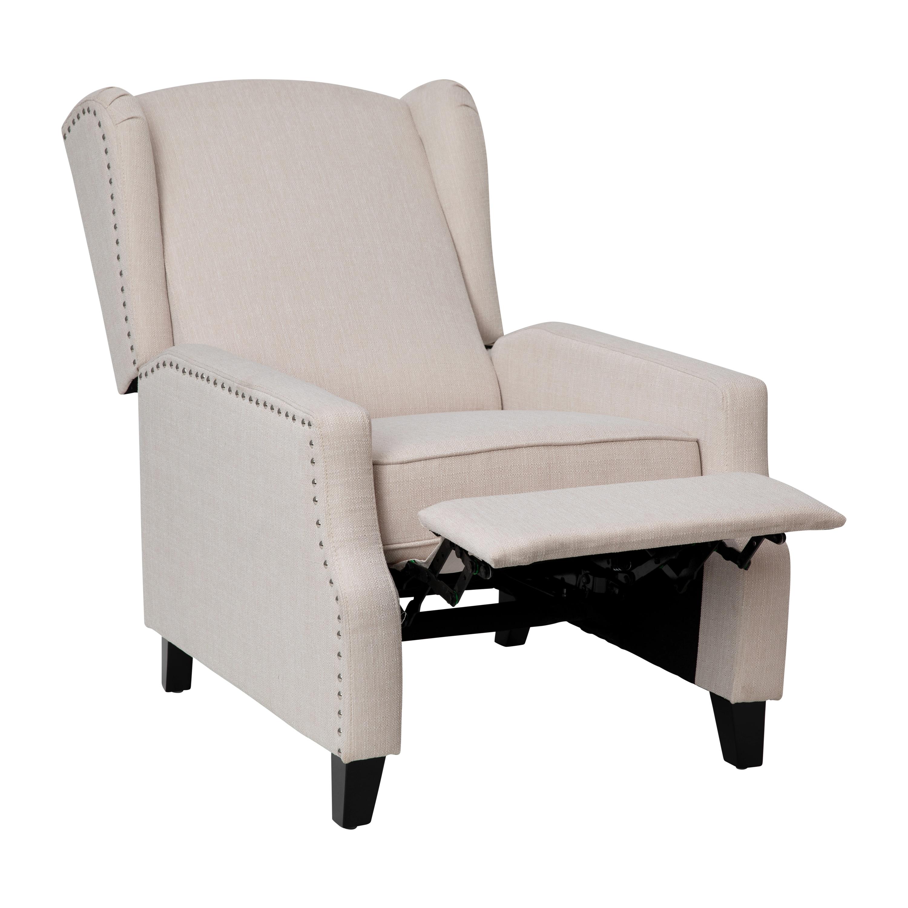 Fulton Polyester Fabric Upholstered Slim Wingback Push Back Recliner by Flash Furniture