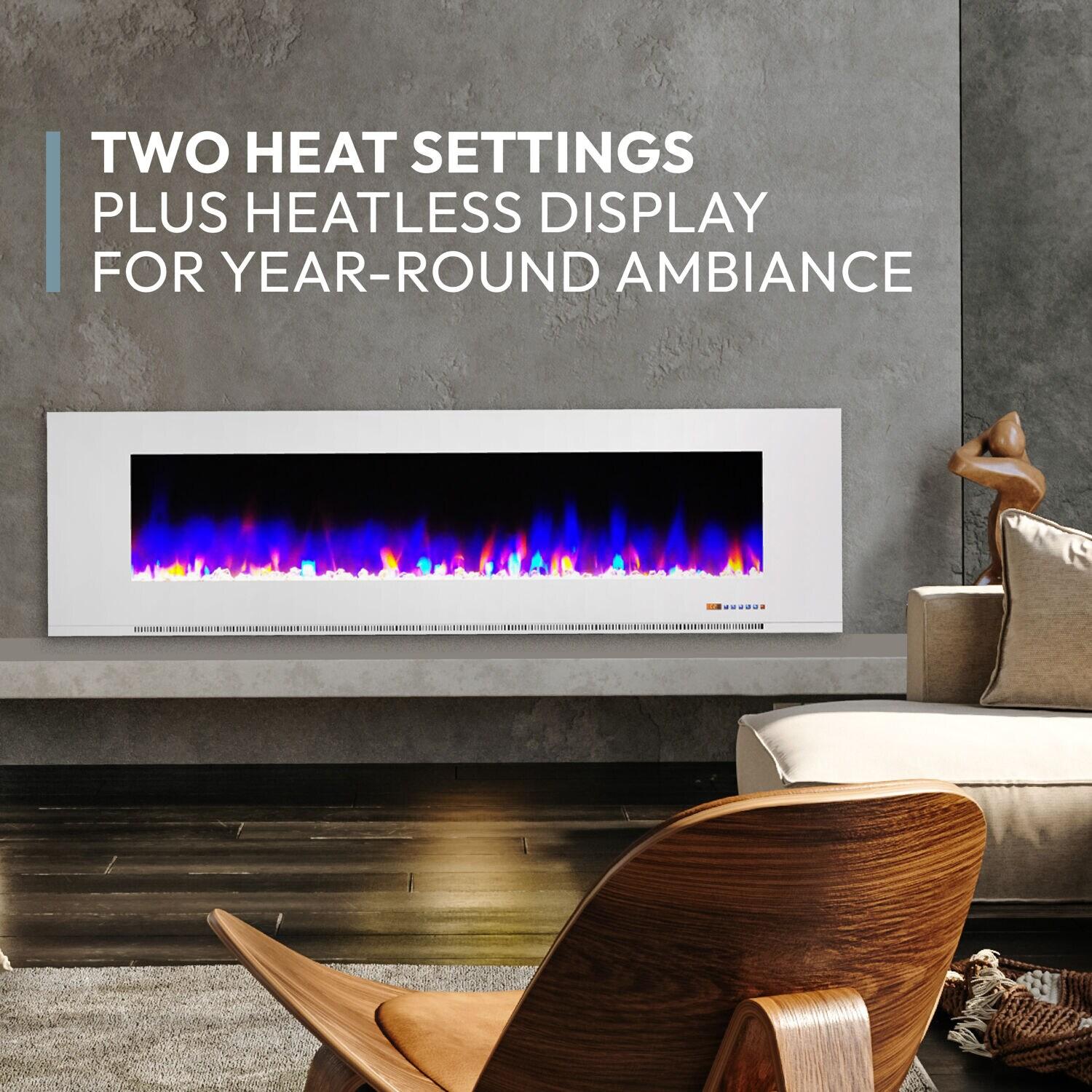 Cambridge Cambridge Wall Mount Electric Fireplace Heater with Remote Control for Indoor Use in Living Room, Bedroom, Home Office