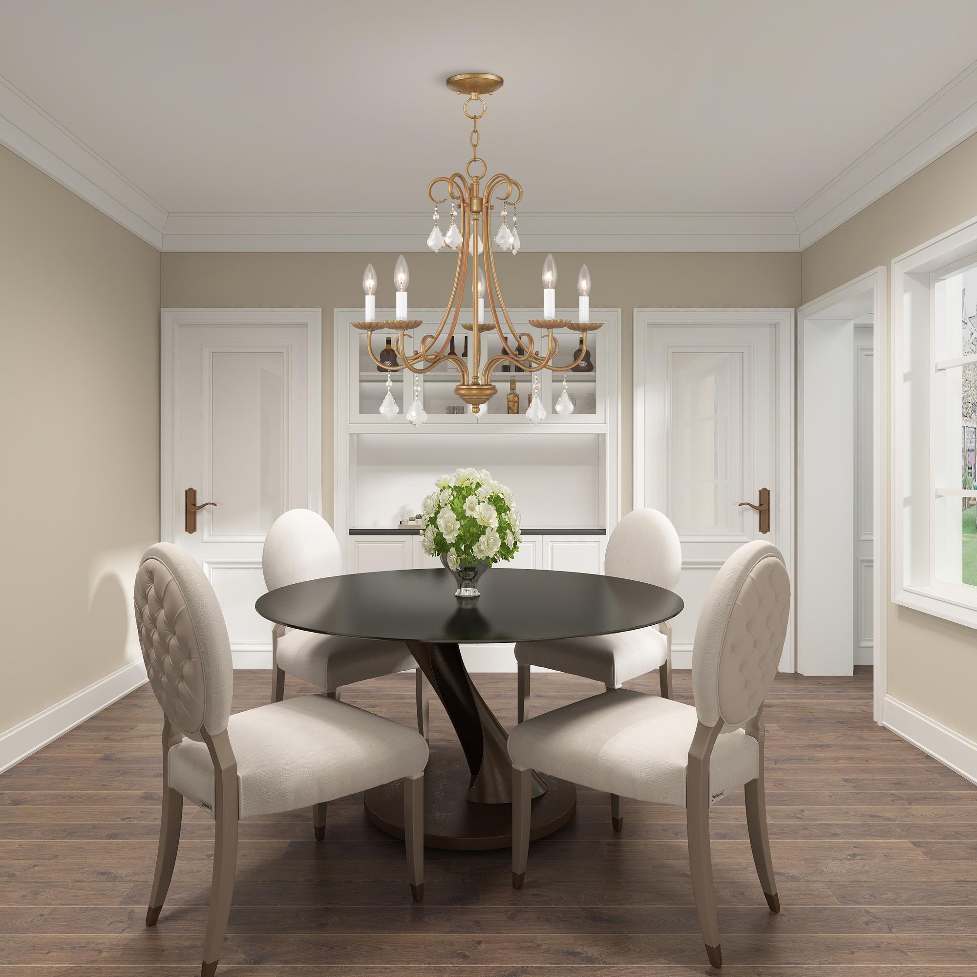 Livex Lighting Daphne 5 - Light Chandelier in  Antique Gold Leaf