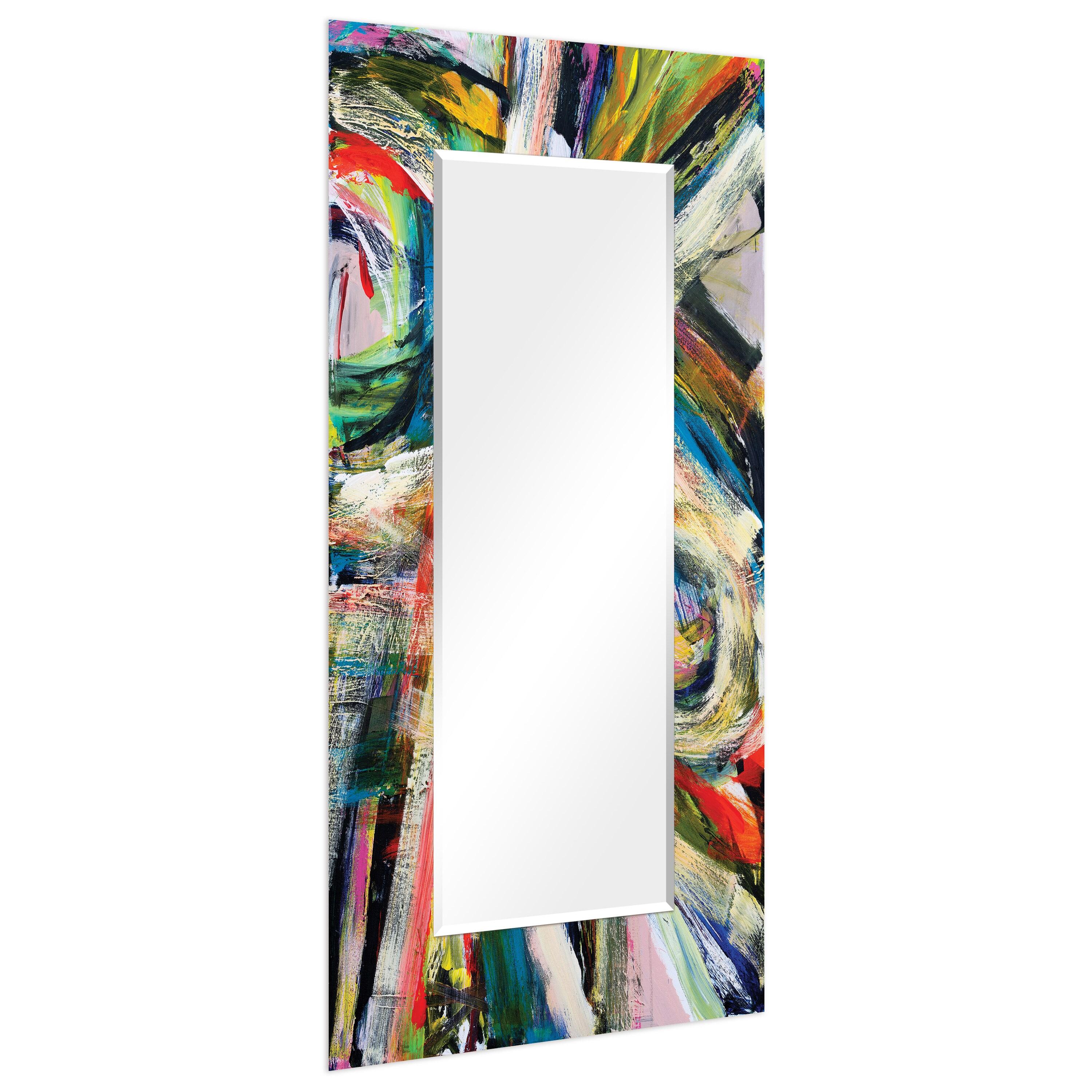 Rock Star I Rectangular Beveled Mirror on Reverse Printed Tempered Art Glass, 72" x 36"