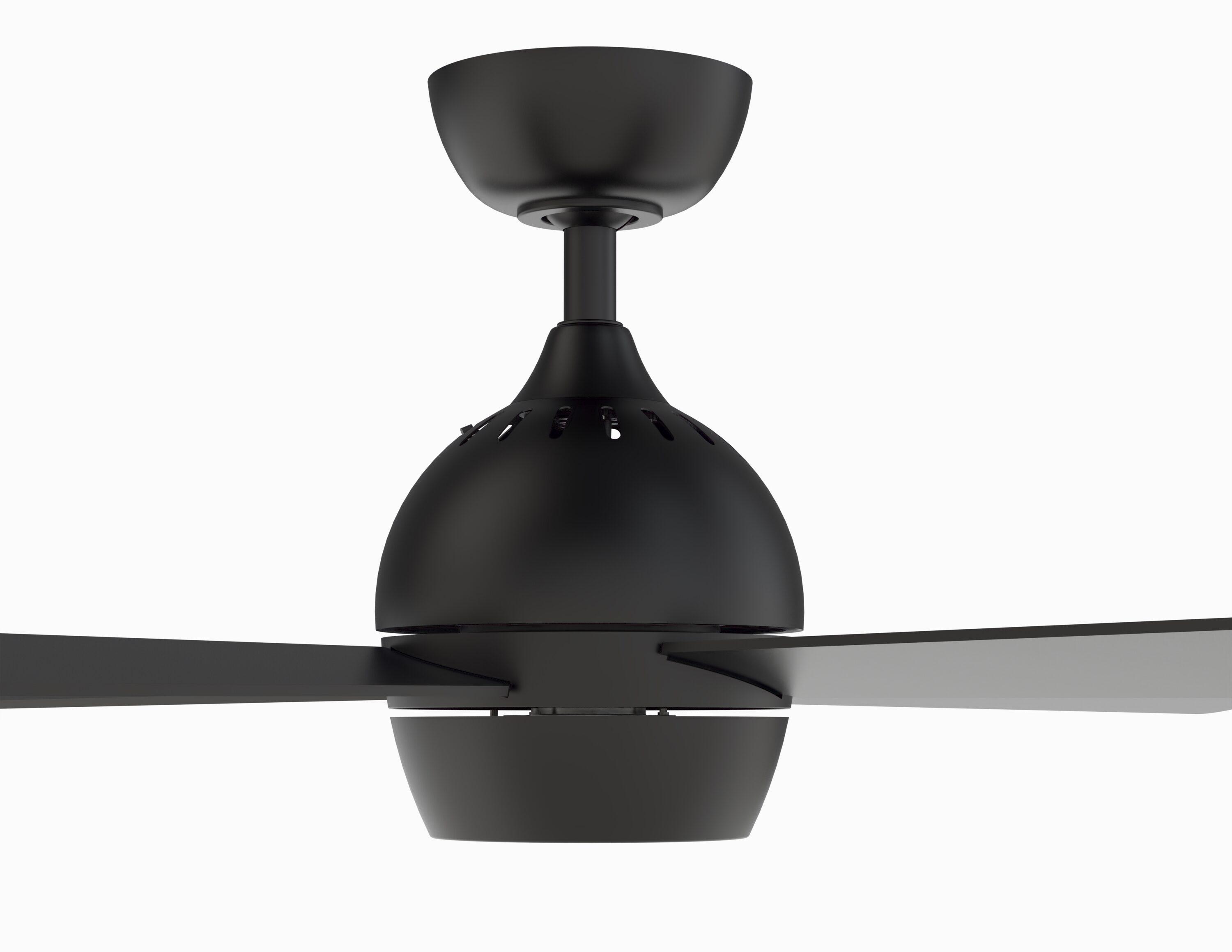 Indi Ceiling Fan + Light - Matte Black / 52"