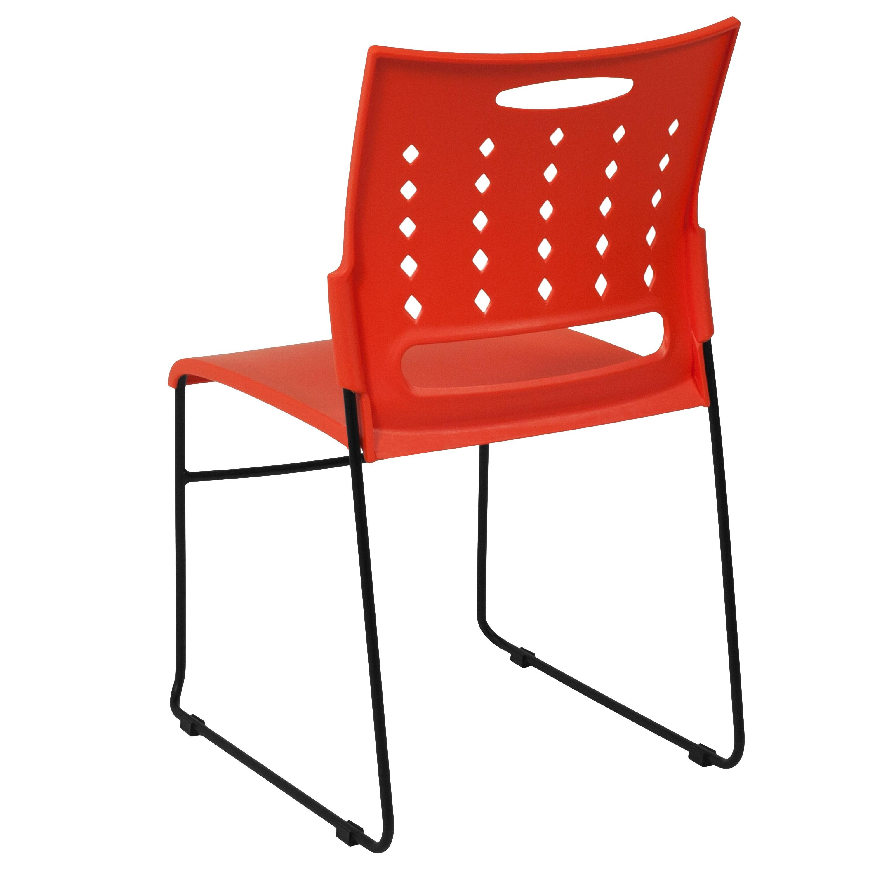 881 lb. Capacity Sled Base Stack Chair with Carry Handle and Air-Vent Back