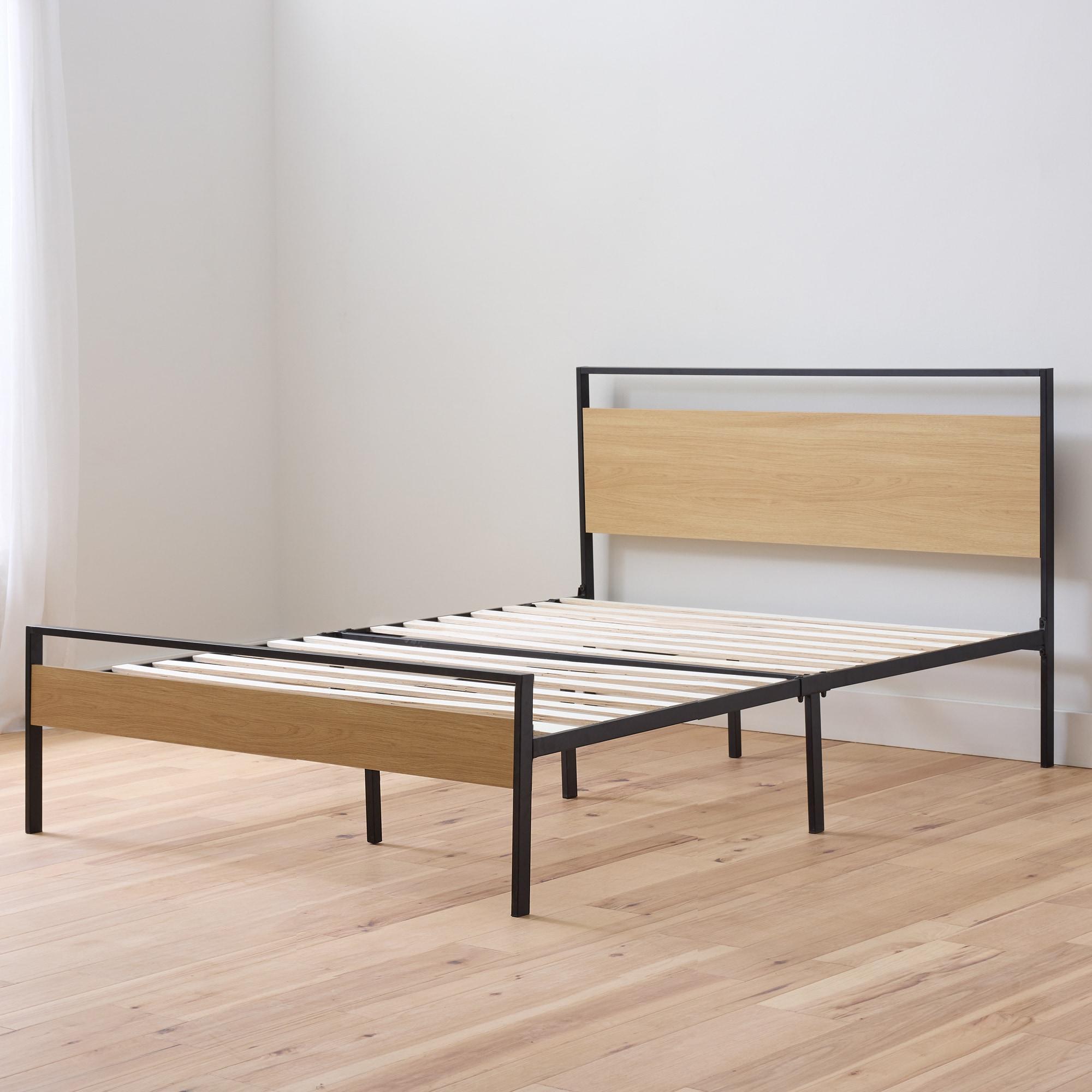 Nora Metal and Wood Platform Bed Frame - Brookside Home
