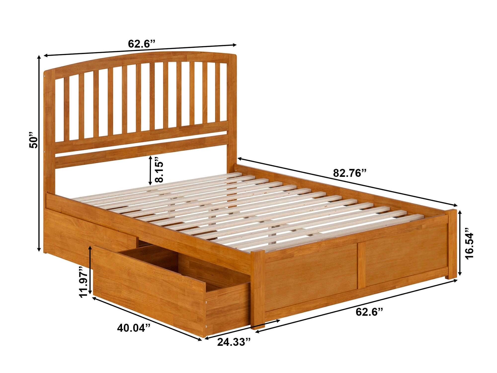 Solid Wood Platform Storage Bed