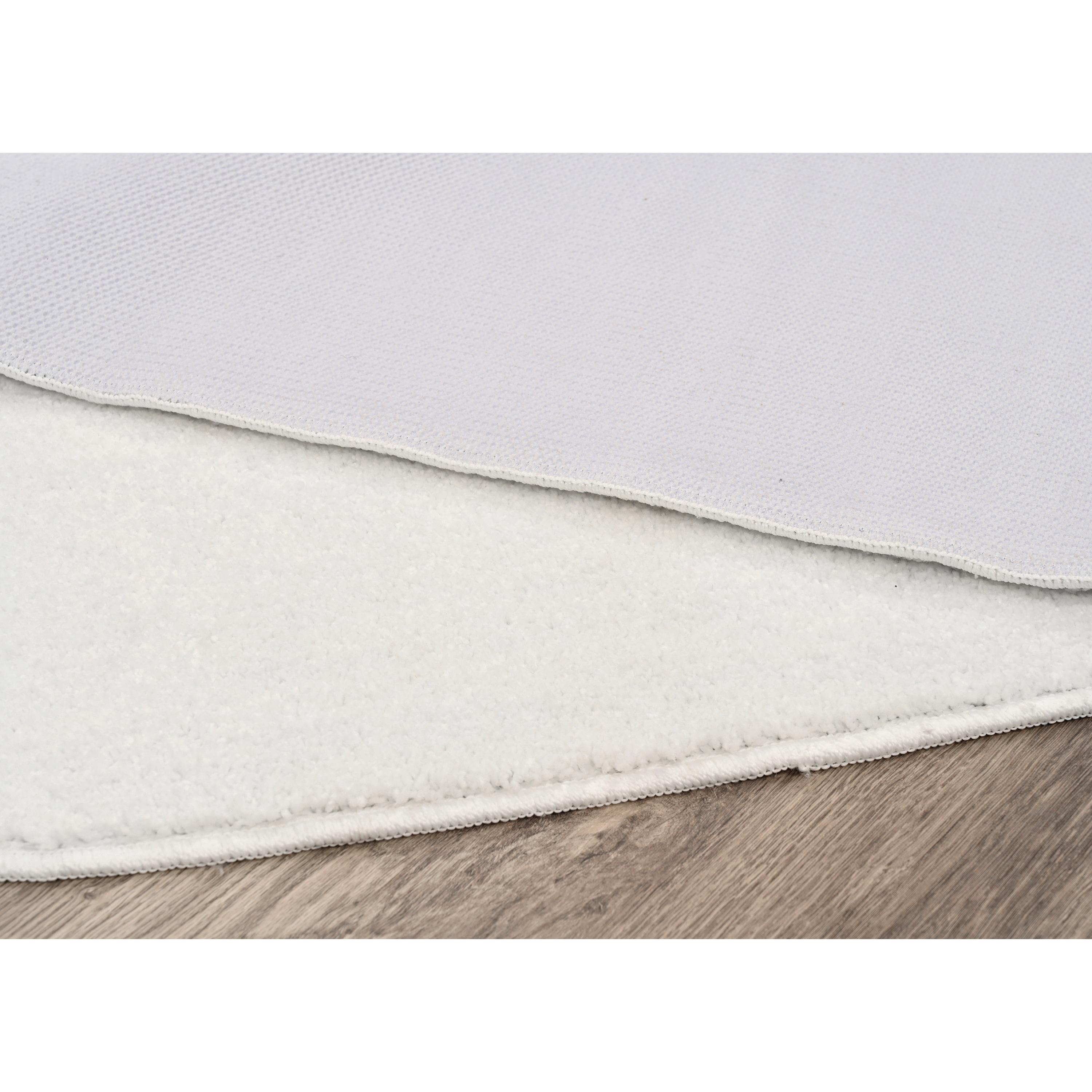 Garland Rug Gramercy Washable Bath Rug Set, 3 Piece (20"x34", Contour Rug, & Toilet Lid) White