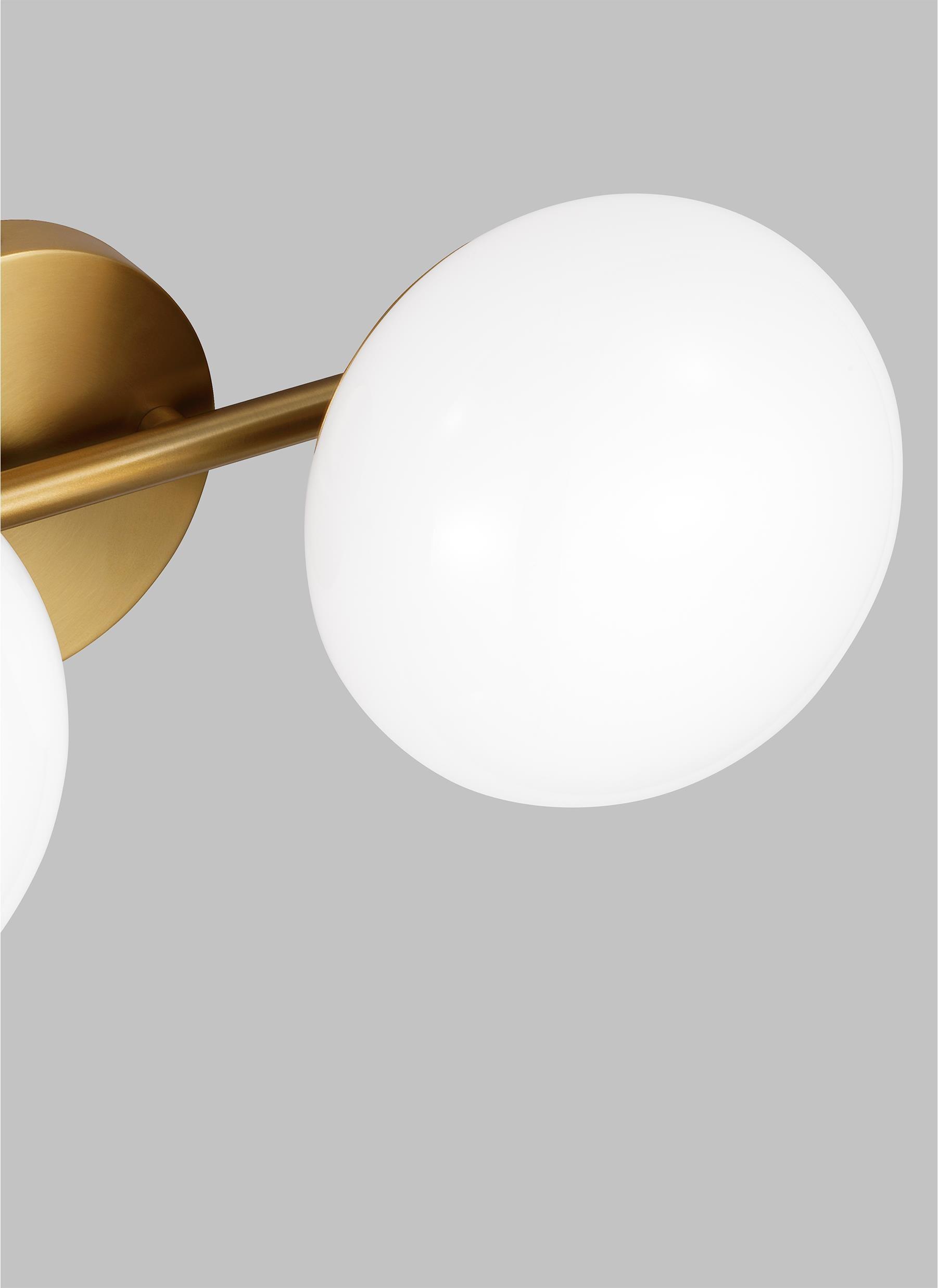 Ellen DeGeneres Crafted Symmetrical 2-Light Vanity in Burnished Brass with Milk White Glass