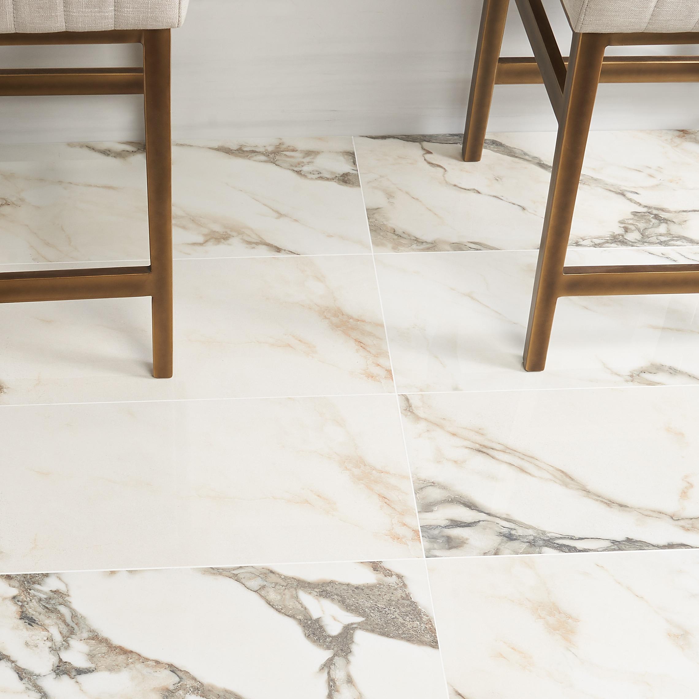 Bond Tile 12" x 24" Polished Marble Look Porcelain Floor and Wall Tile