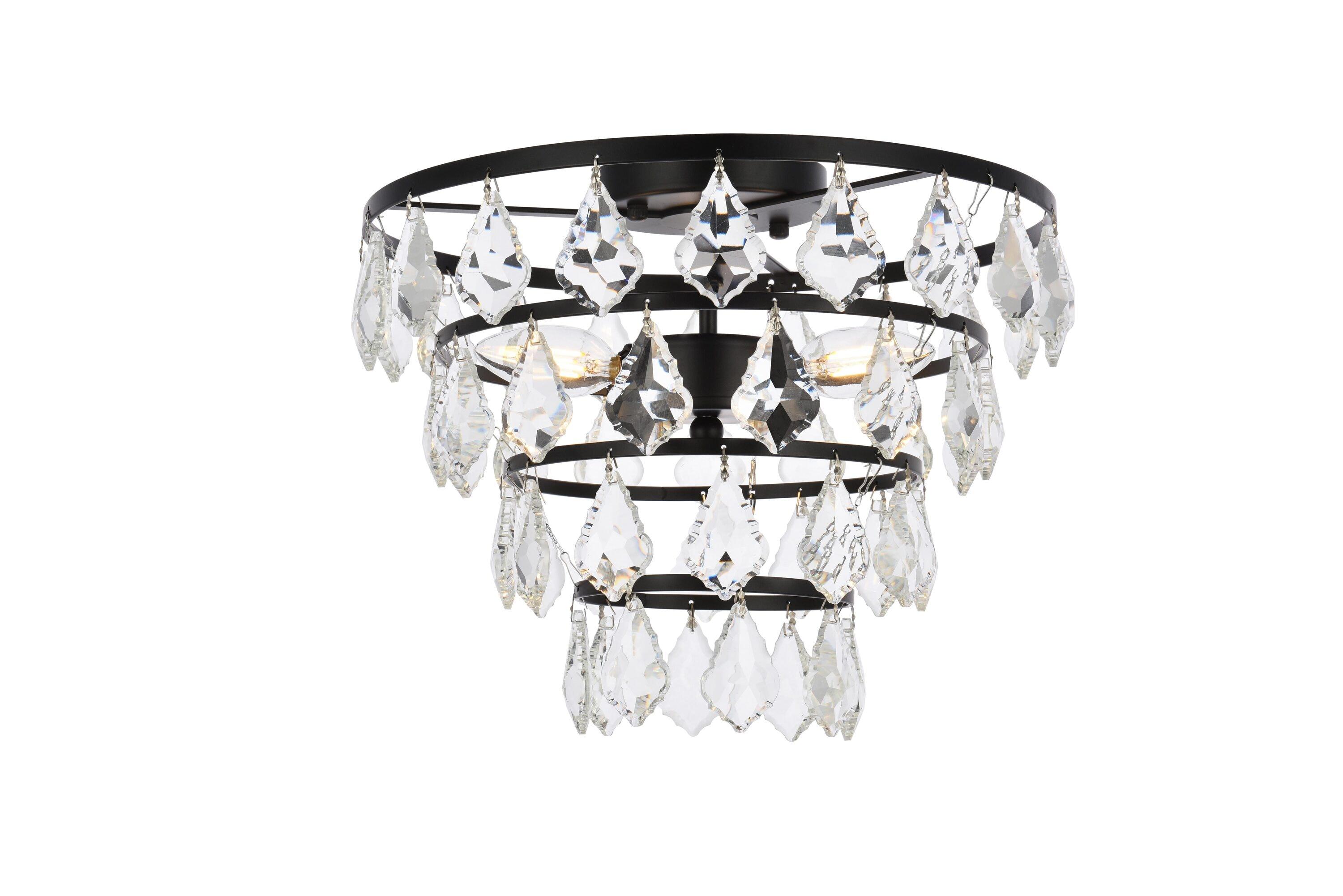 Elegant Lighting Ella 14 inch flush mount in black