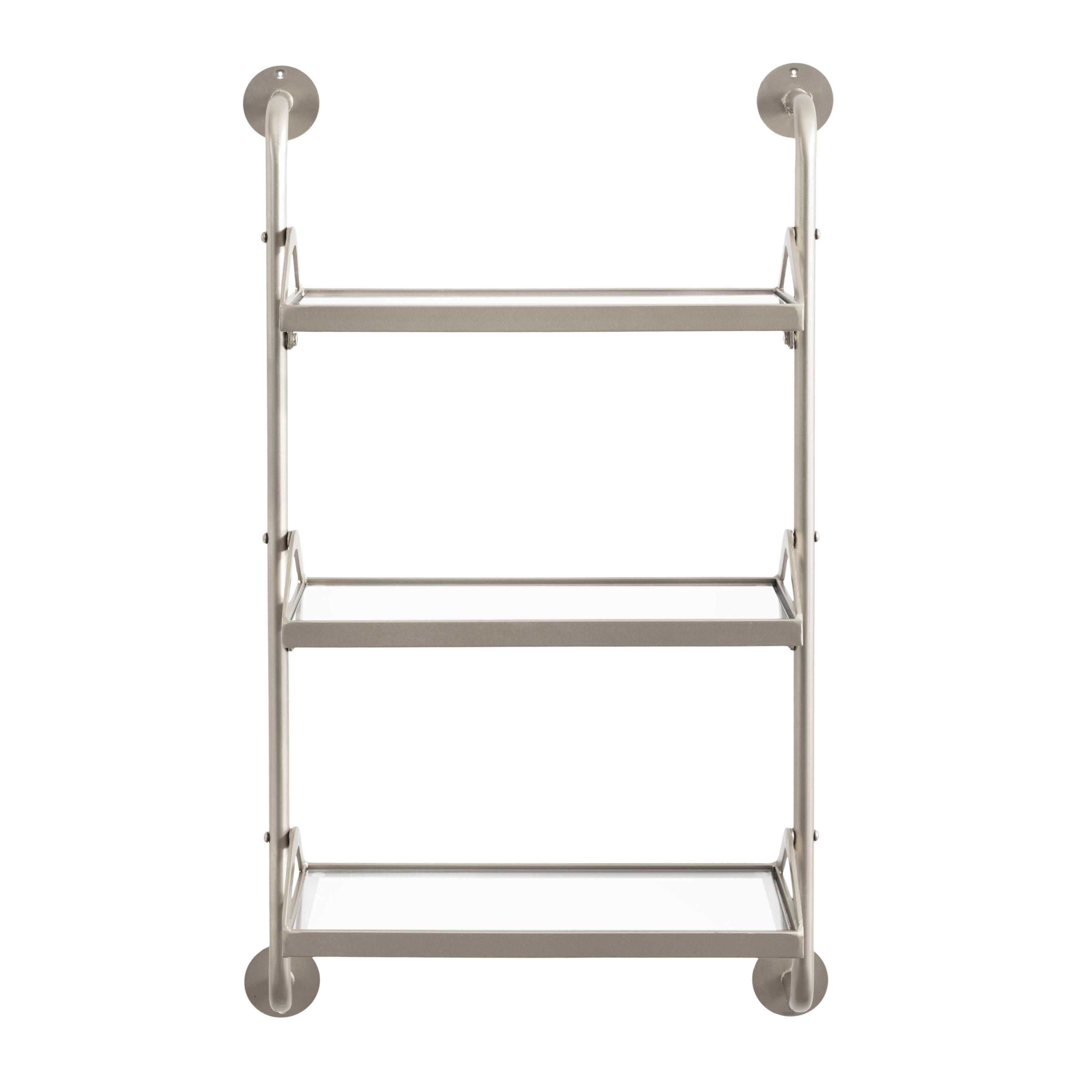 Kate & Laurel All Things Decor 18"x30" Marit Three-Tier Wall Shelf Silver