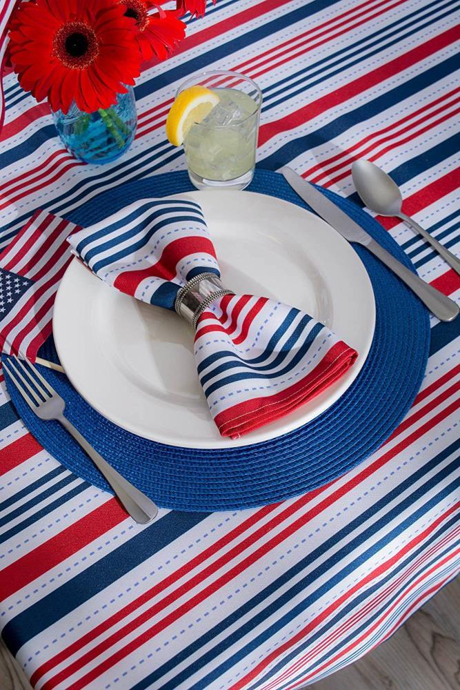 DII Nautical Blue Round Polypropylene Woven Placemat (Set of 6)