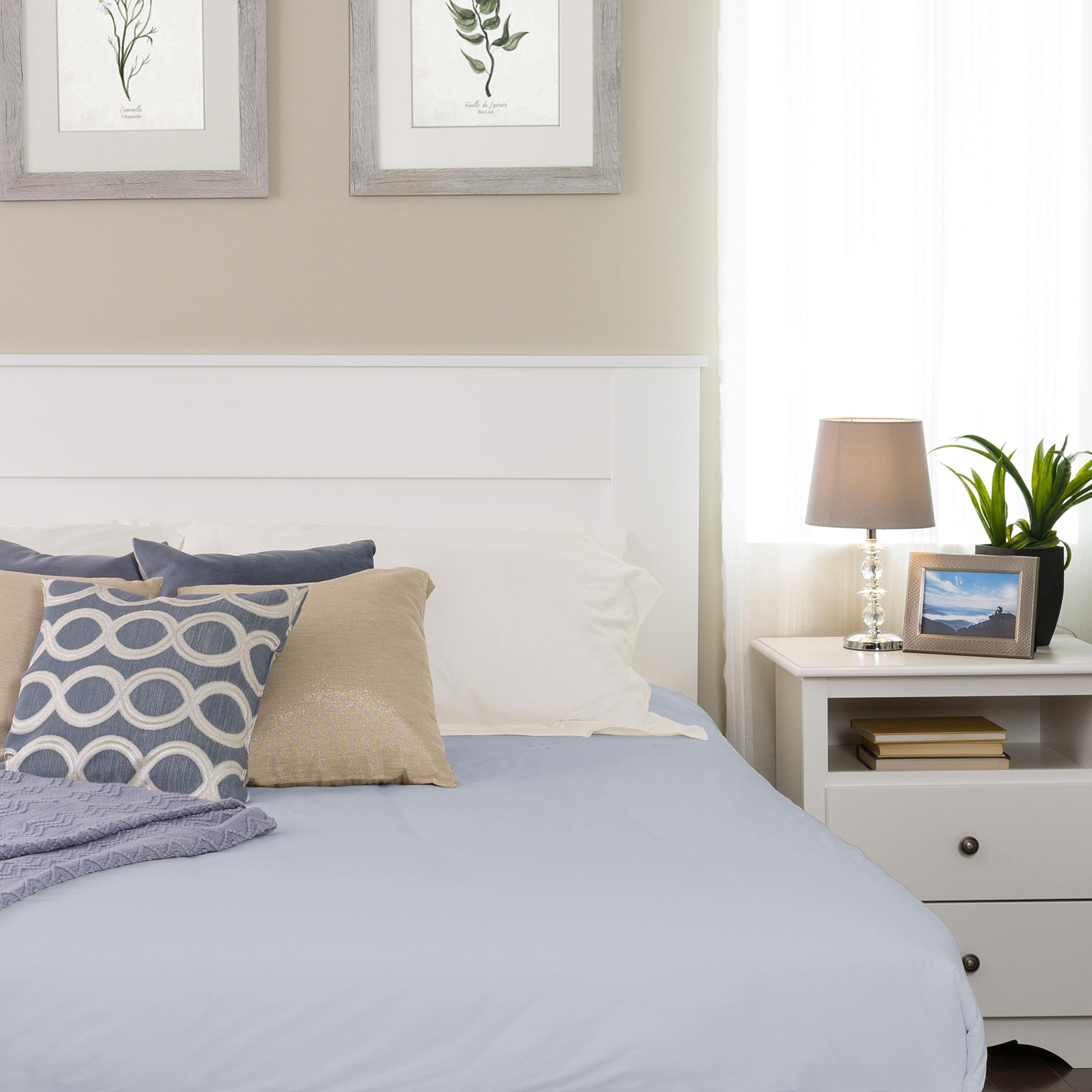 Prepac King Flat Panel Headboard White : 5-Year Warranty, MDF Construction, Spot Clean, King Size