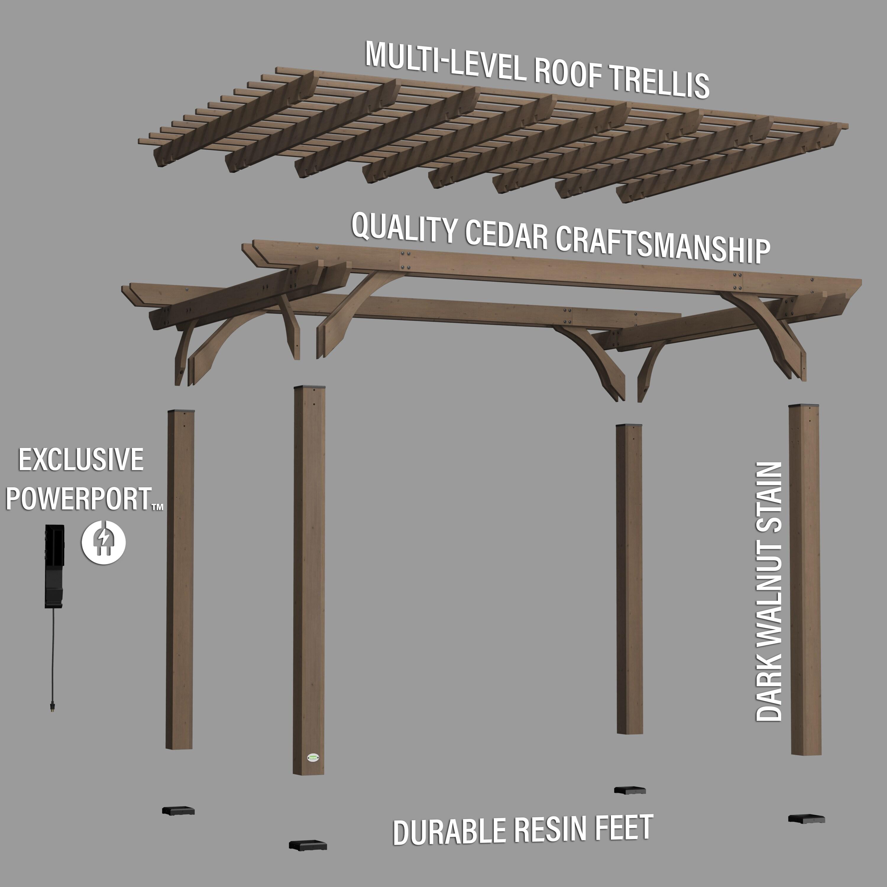 Backyard Discovery Somerville 14' x 10' Cedar Pergola with Electric