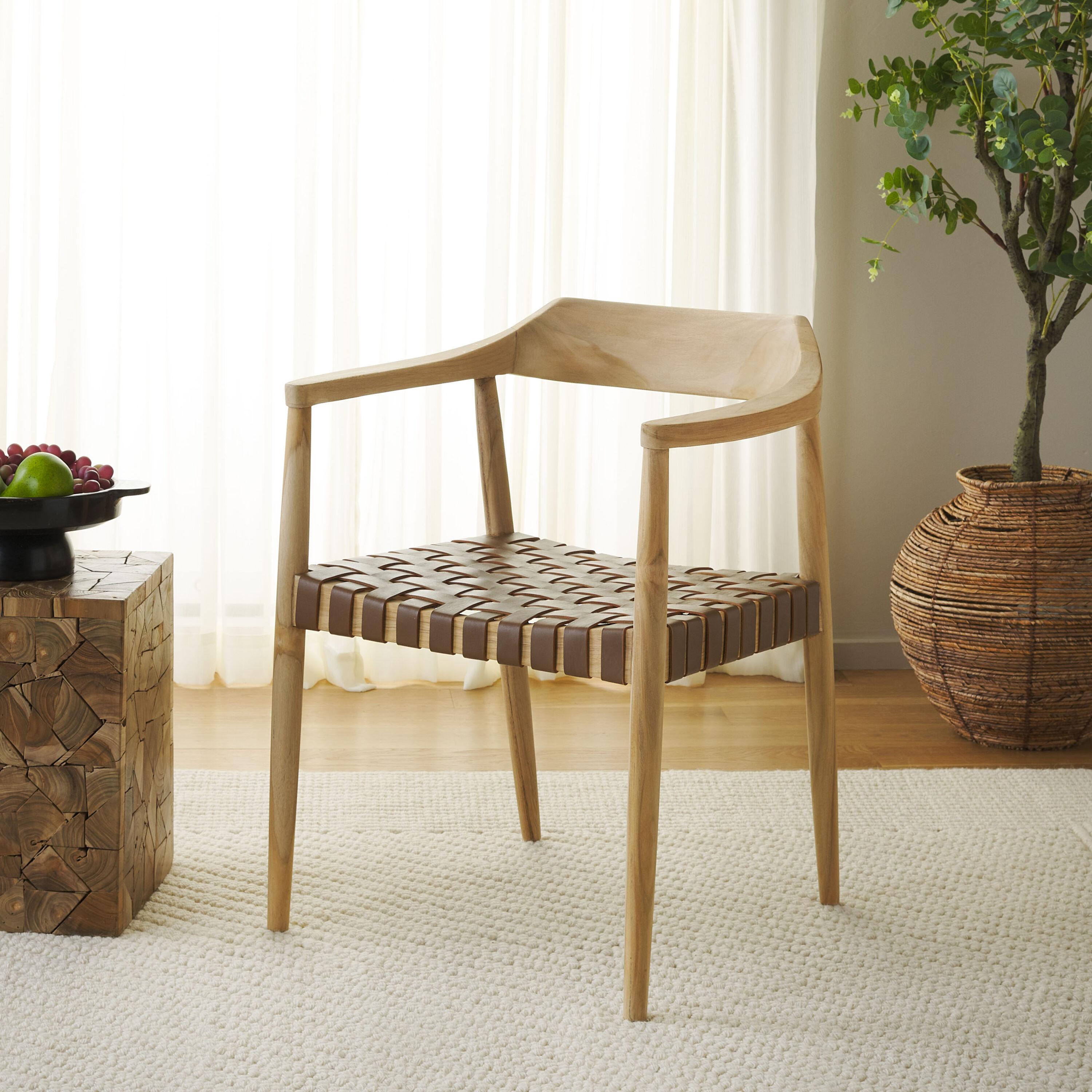 Amycus Accent Chair - ACH1202 - Light Honey/Natural Teak - Safavieh