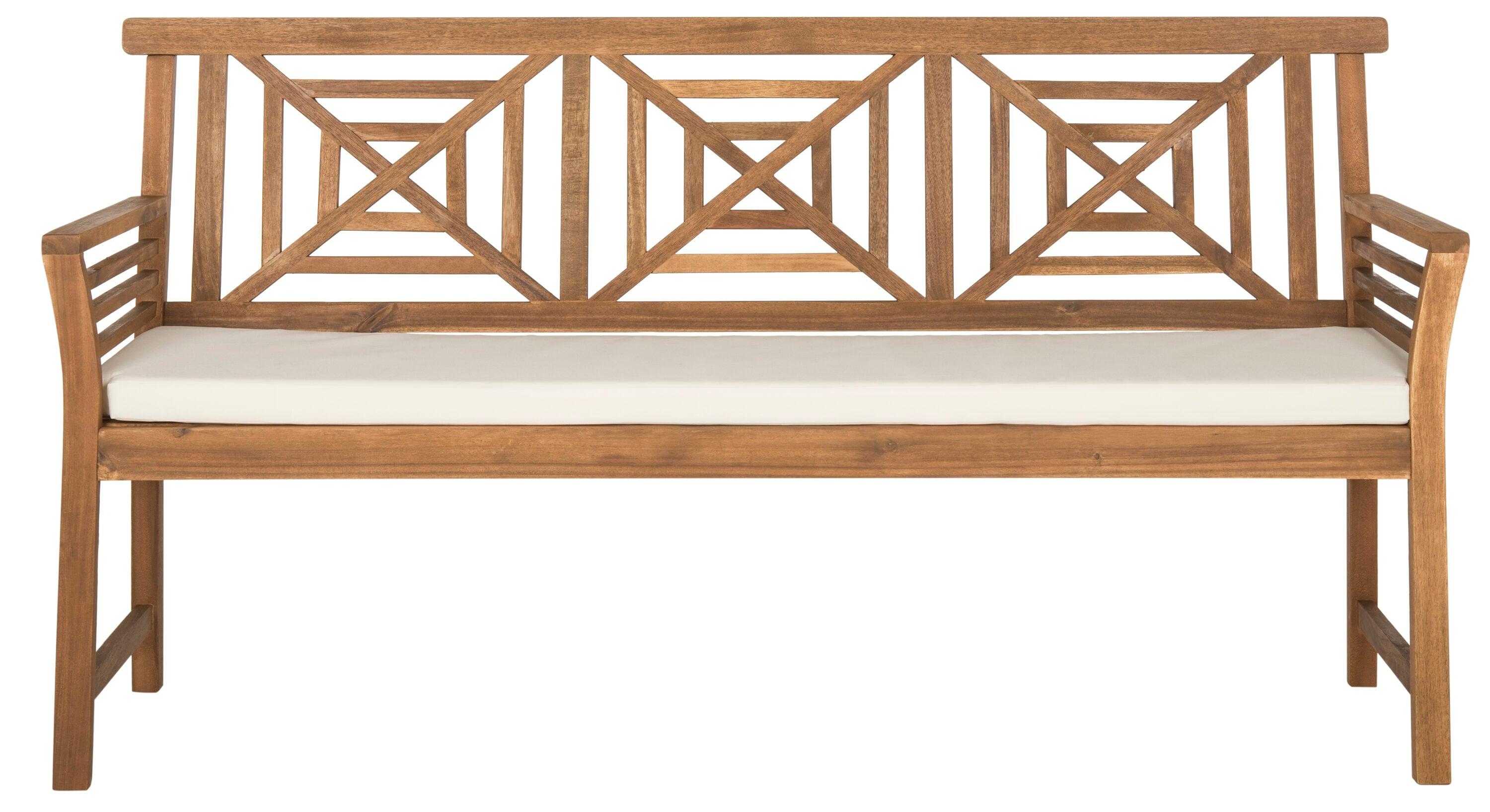 Del Mar 3 Seat Bench - Outdoor - PAT6737 - Natural/Beige - Safavieh