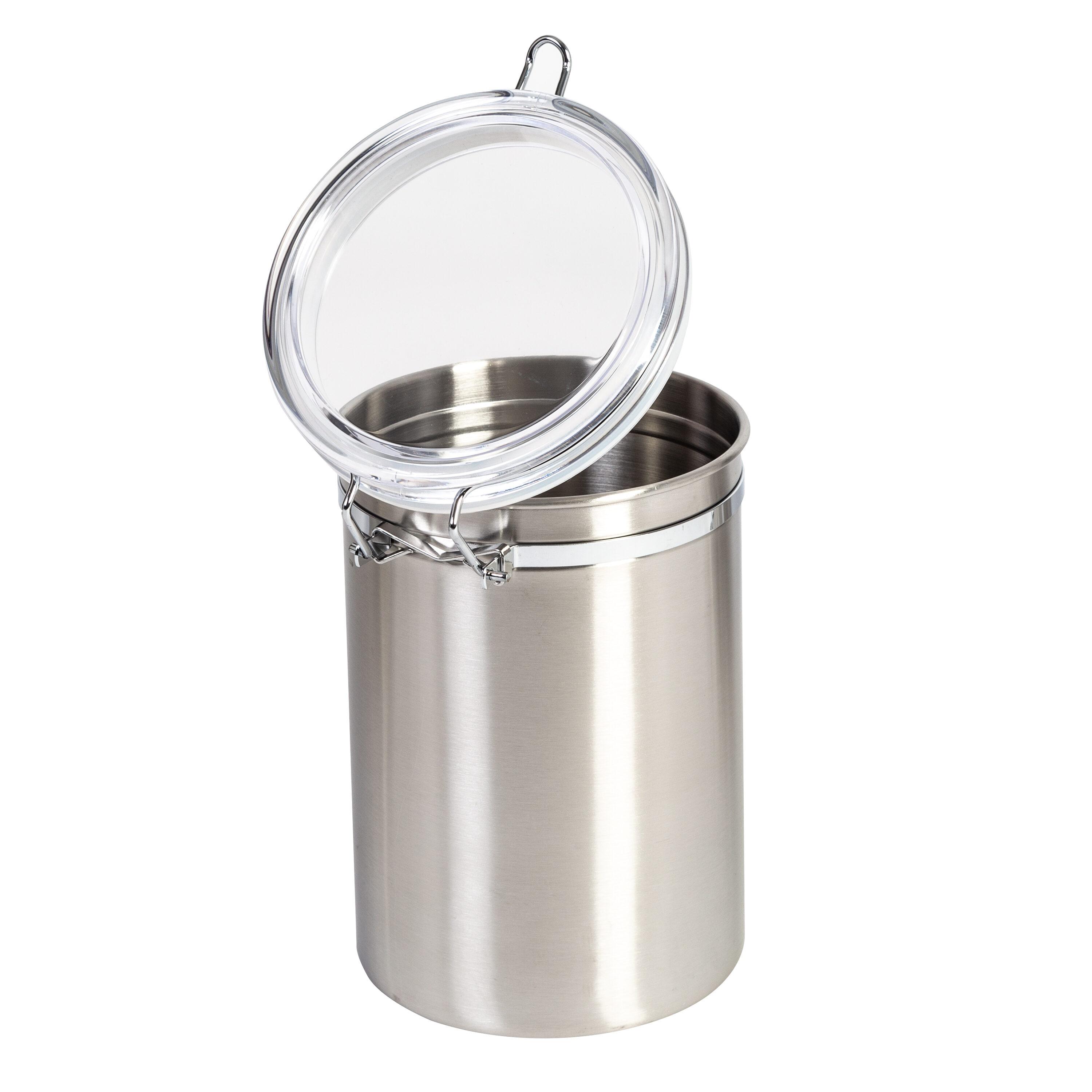 Stainless Steel and Clear Acrylic Food Jar Set with Clip Closure