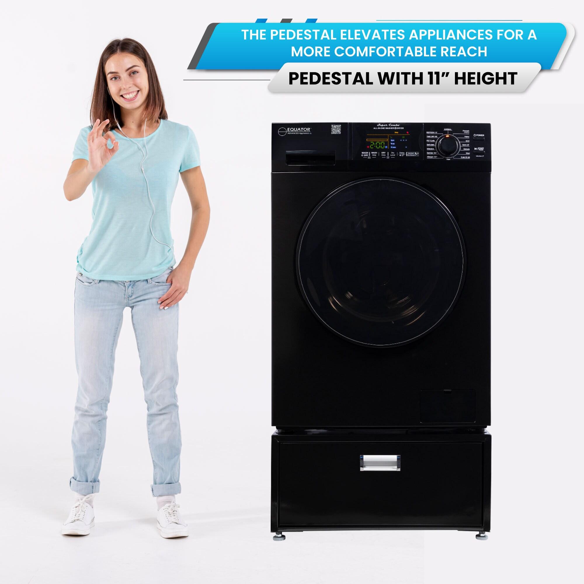 All-in-one Washer Dryer CONVERTIBLE PET Sanitize Cycle 15 lbs 1400RPM+Pedestal