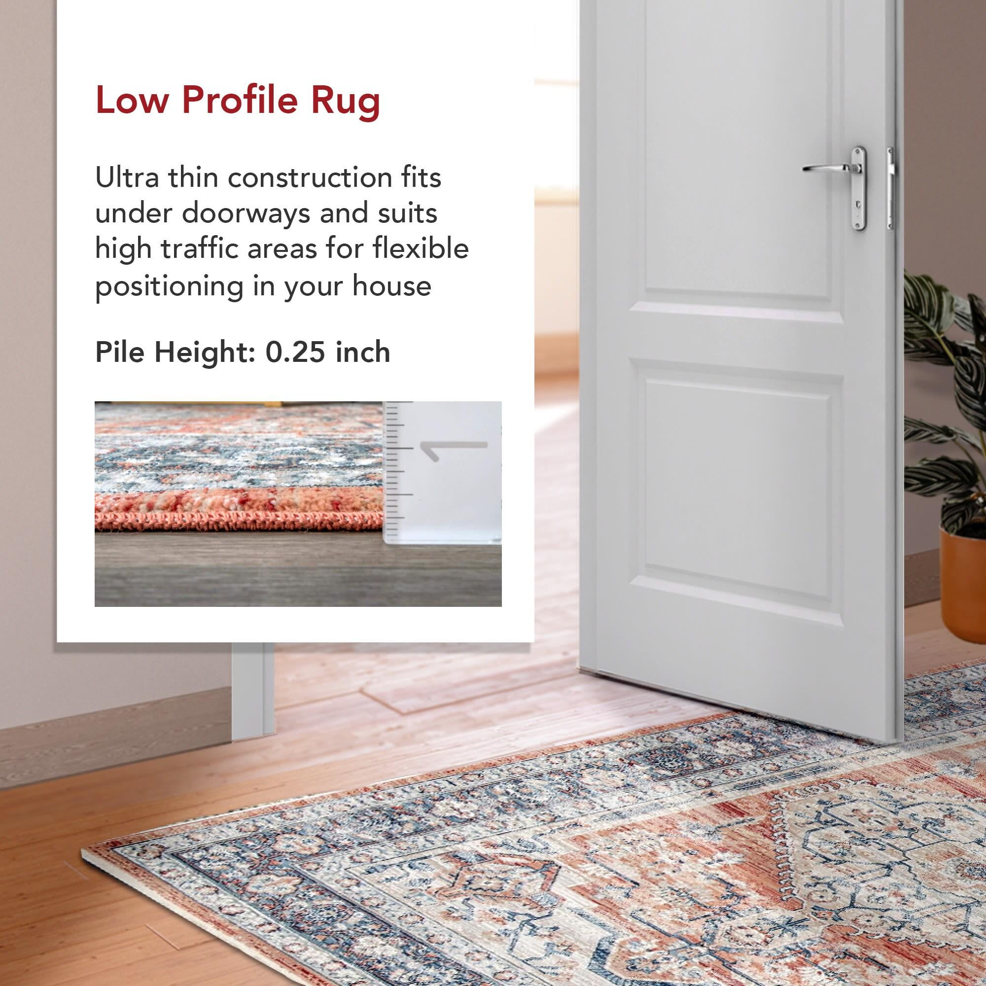 Nuloom Zara Medallion 3x5 Accent Indoor Area Rug for Living Room Bedroom Dining Room Entryway Kitchen, Rust/Blue