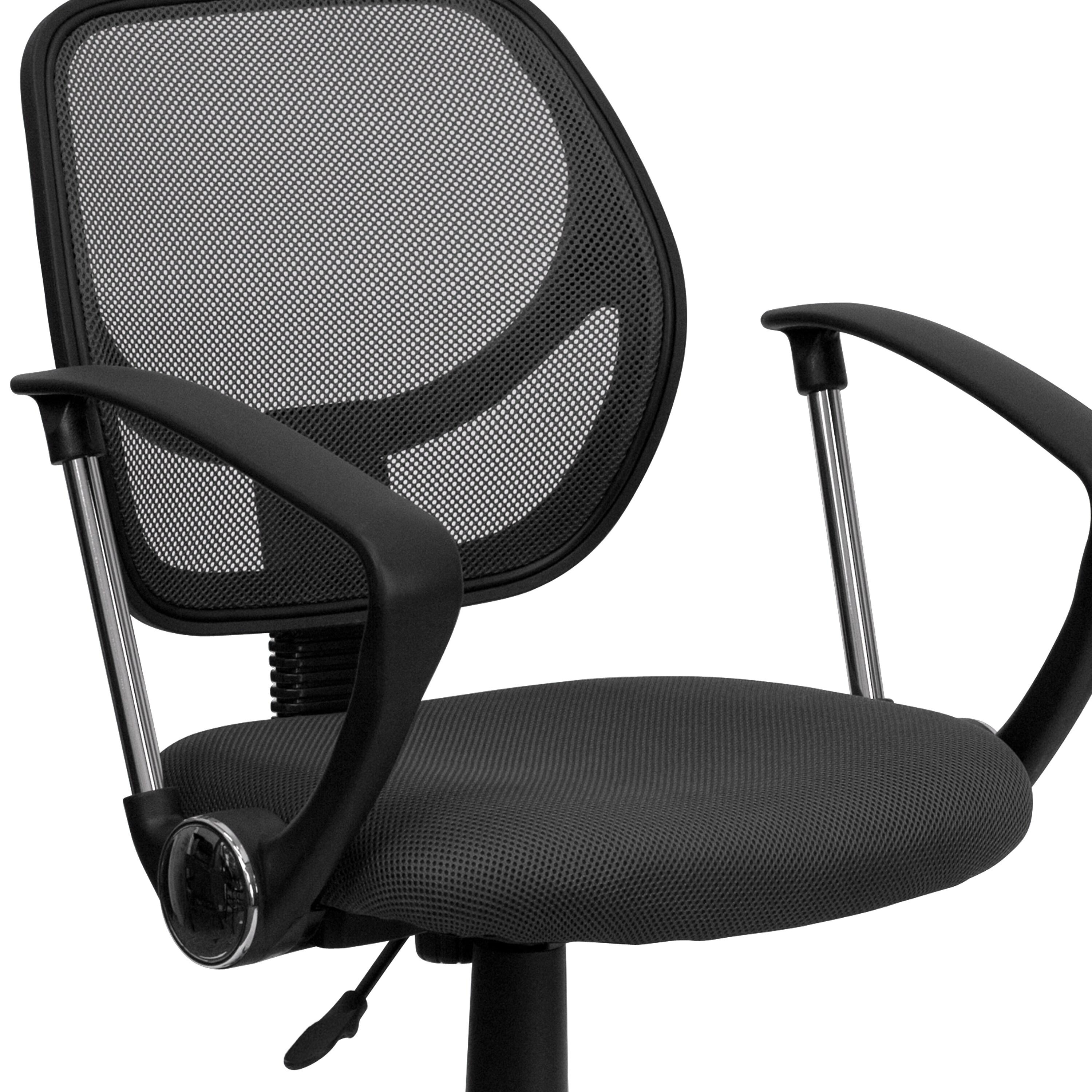 Flash Furniture Low Back Gray Mesh Swivel Task Office Chair with Arms