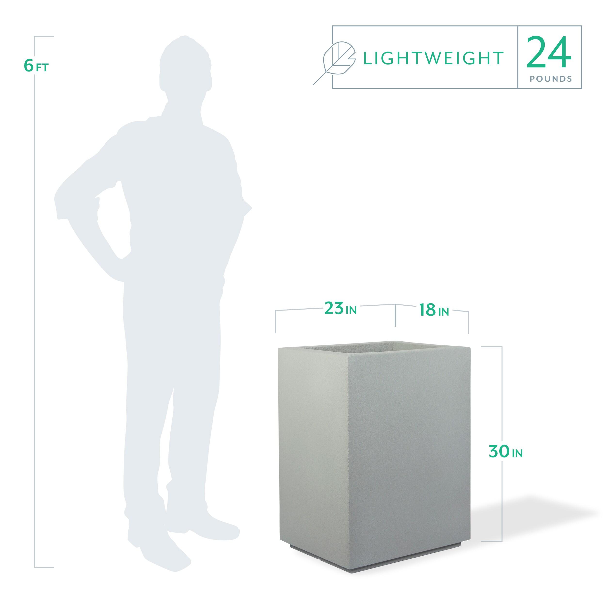 Modern FlexShell 30" Rectangular Outdoor Planter in Gray