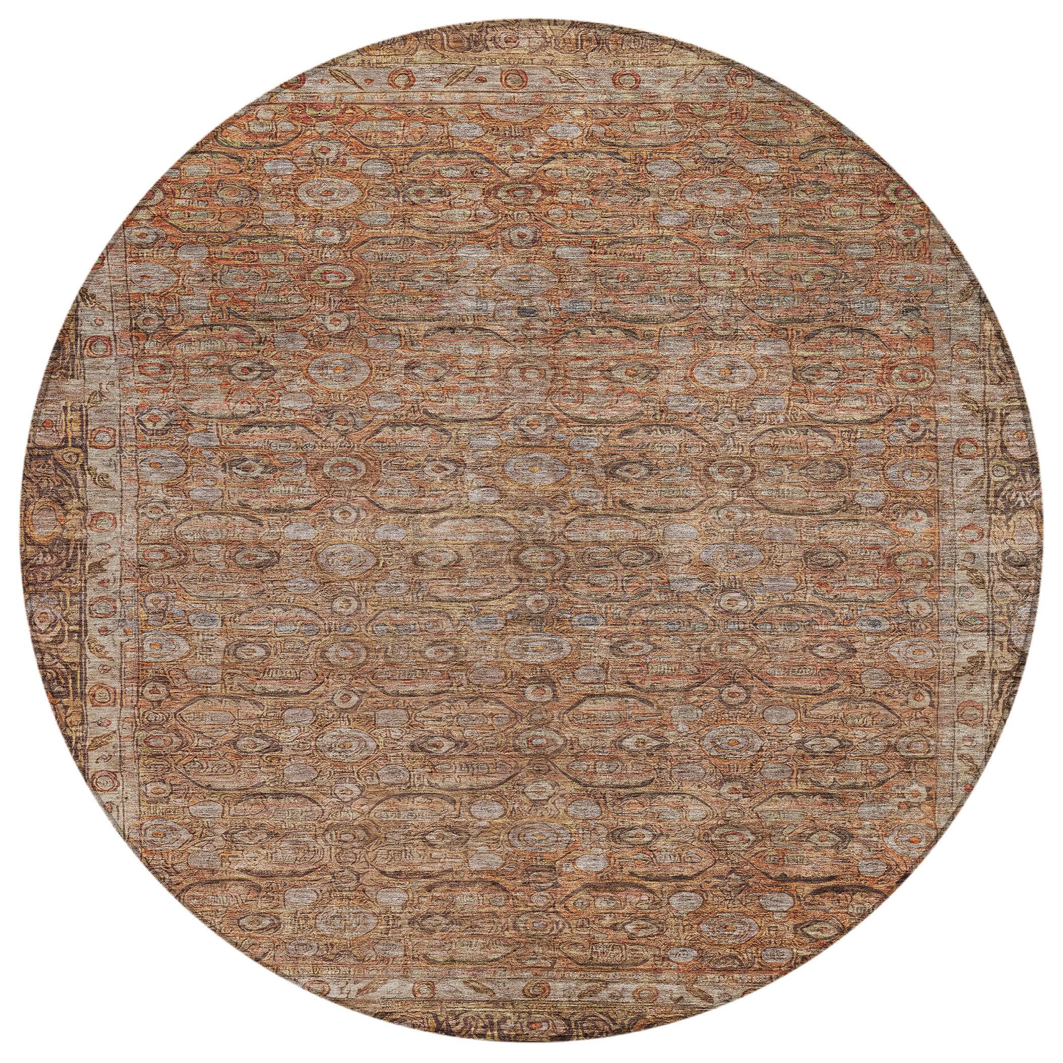 Machine Washable Indoor/Outdoor Chantille Copper Rug