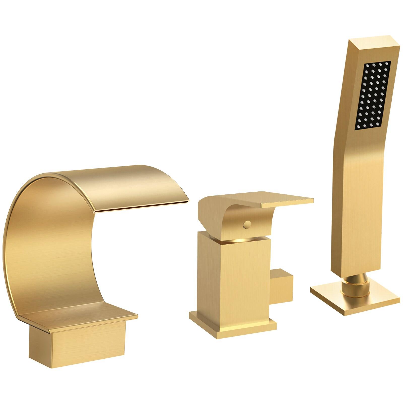 GRANDJOY Complete Shower System, 10" and 6" Dual Wall Mount Rain Shower Faucets with Handheld Shower Spray, High Pressure in Matte Black